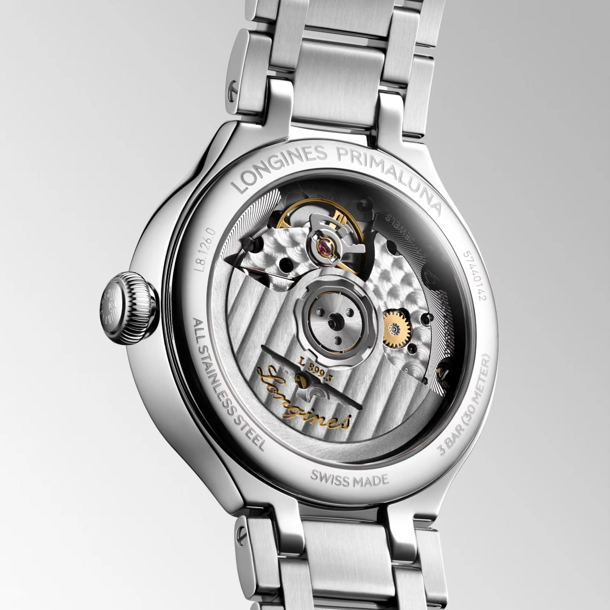 Longines PrimaLuna Automatic Moon Phase Women's 34mm Watch L8.126.0.71.6 - Image 4