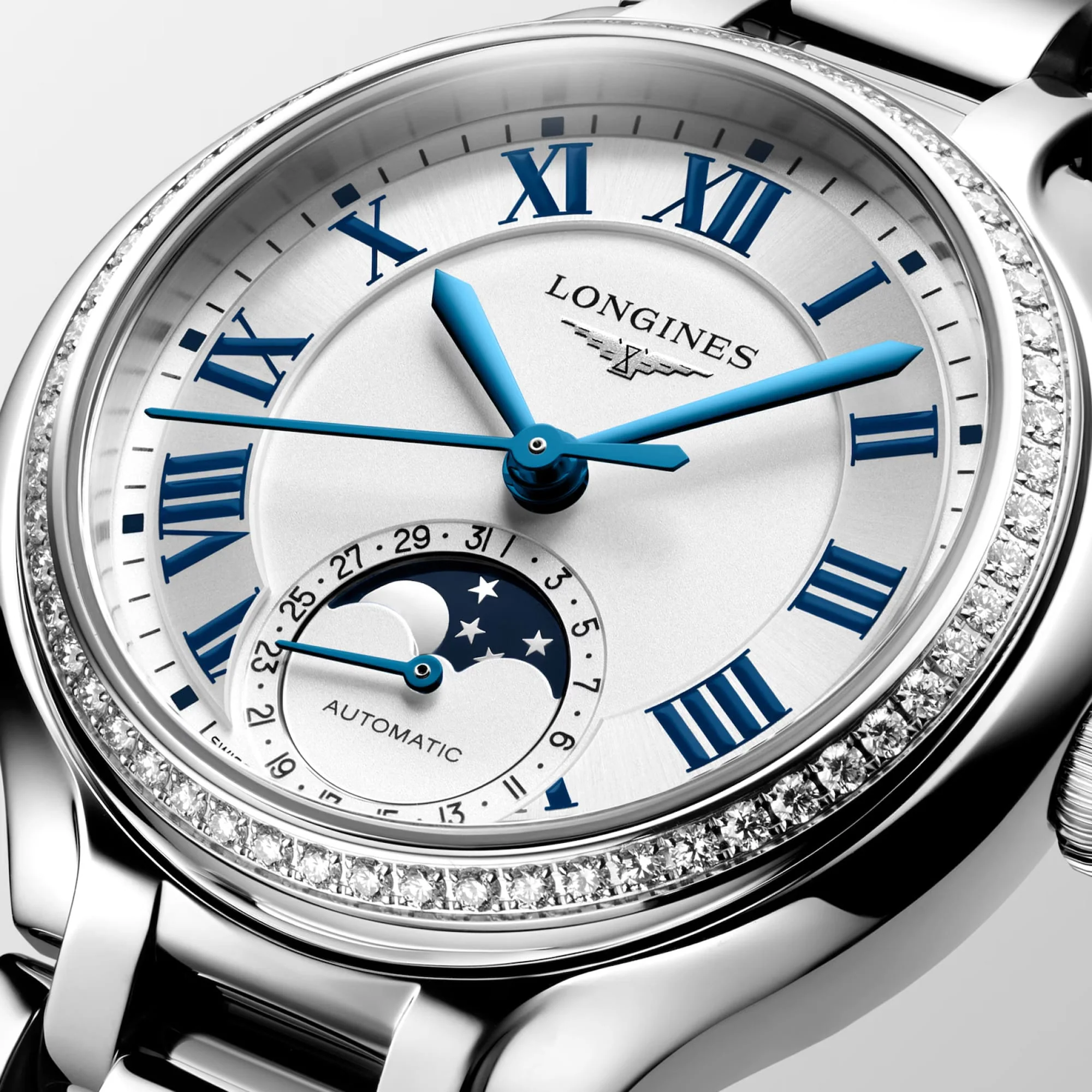 Longines PrimaLuna Automatic Moon Phase Women's 34mm Watch L8.126.0.71.6 - Image 7