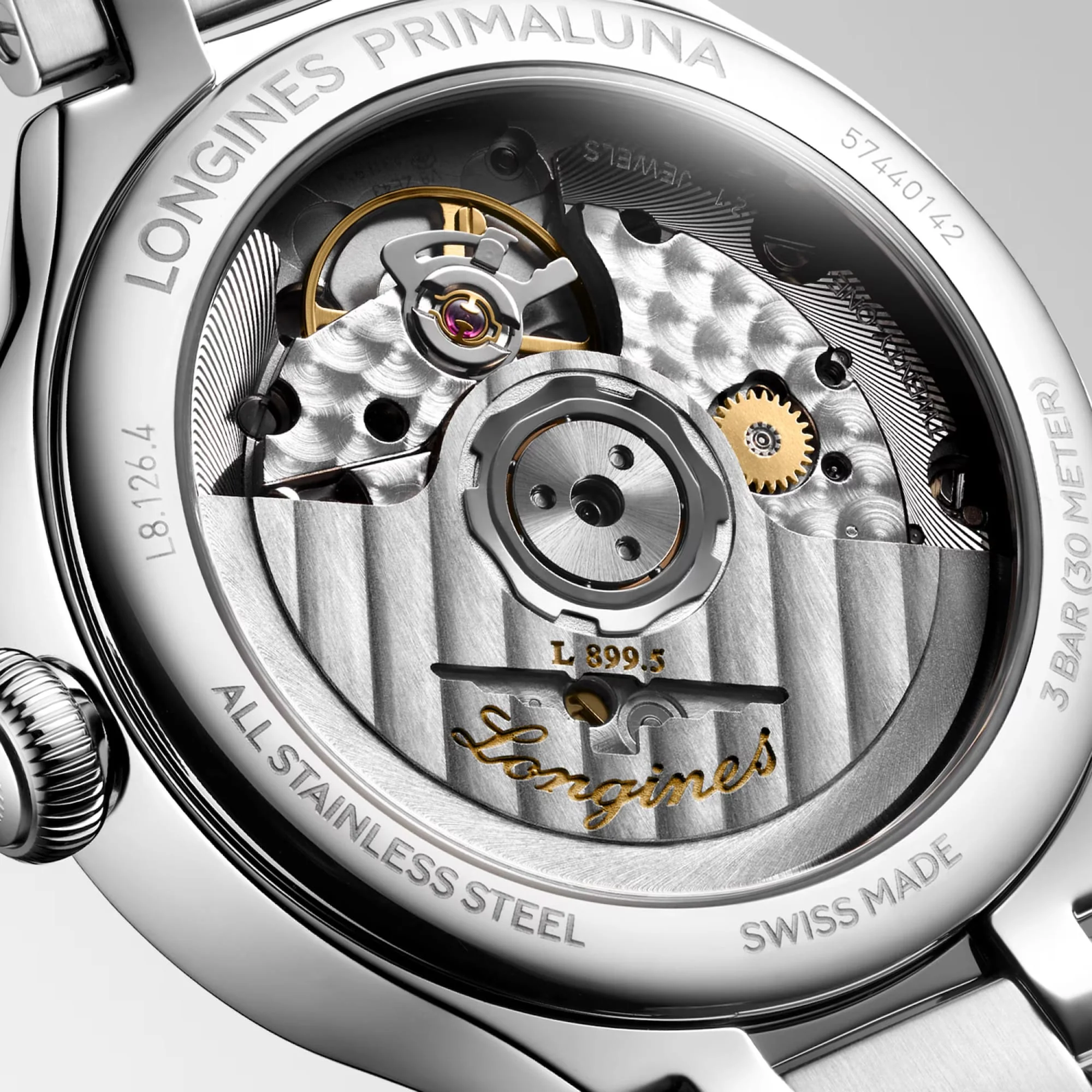 Longines PrimaLuna Automatic Moon Phase Men's 34mm Watch L8.126.4.87.6 - Image 3