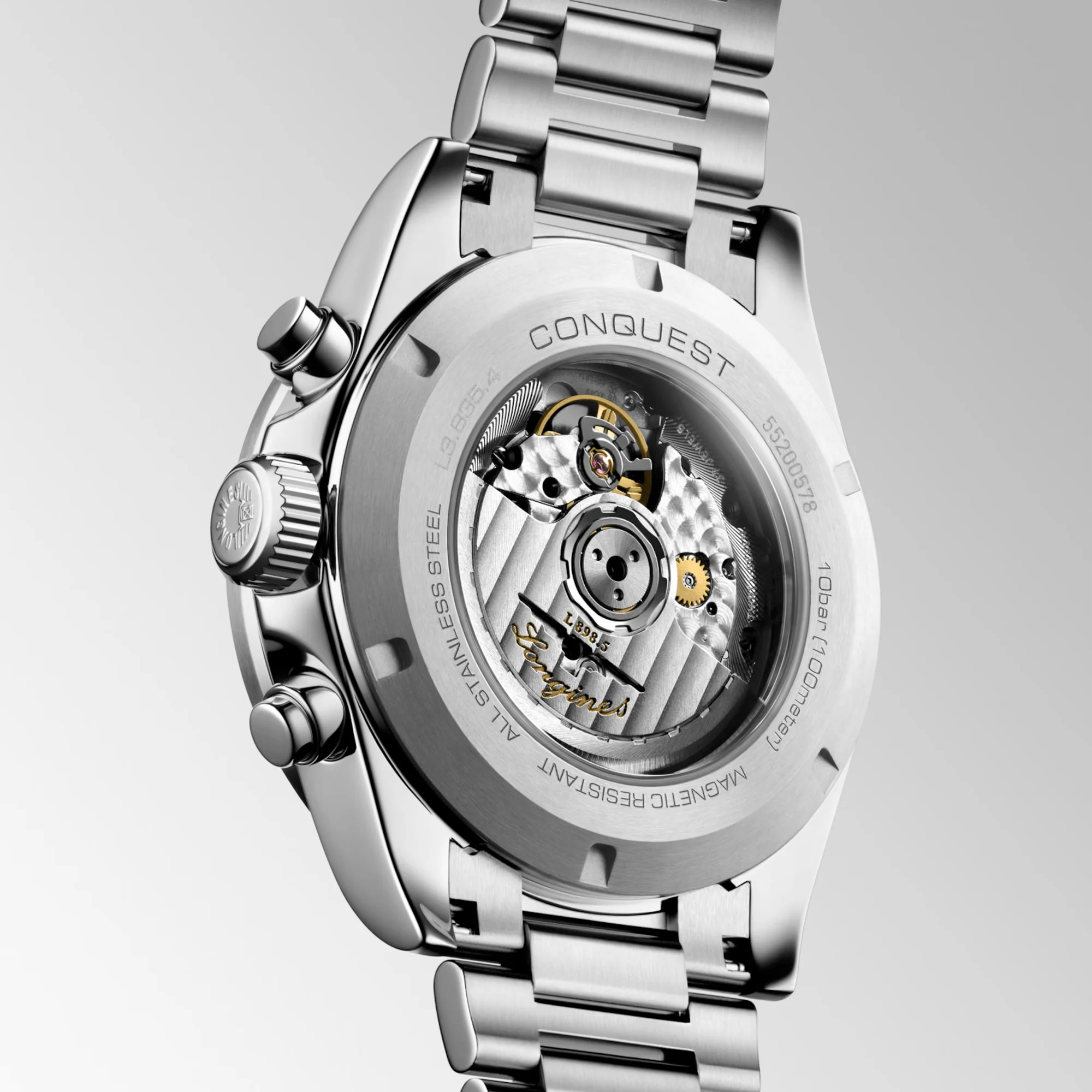 Longines Conquest Men's 42mm Stainless Steel Automatic Chronograph Watch L3.835.4.98.6 - Image 2