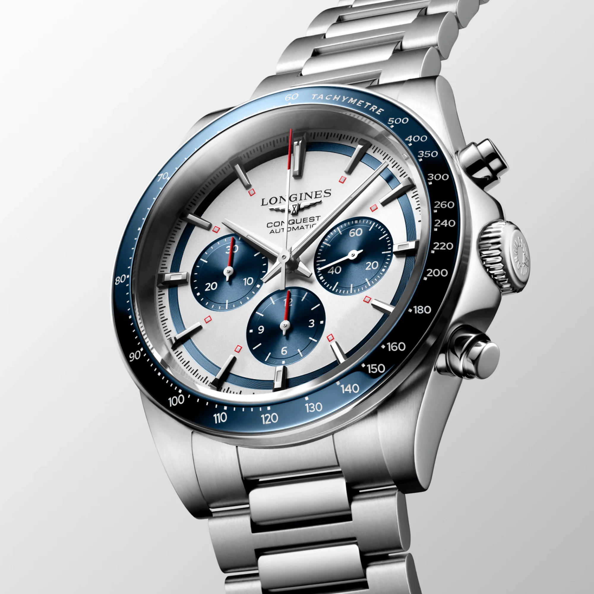 Longines Conquest Men's 42mm Stainless Steel Automatic Chronograph Watch L3.835.4.98.6 - Image 4