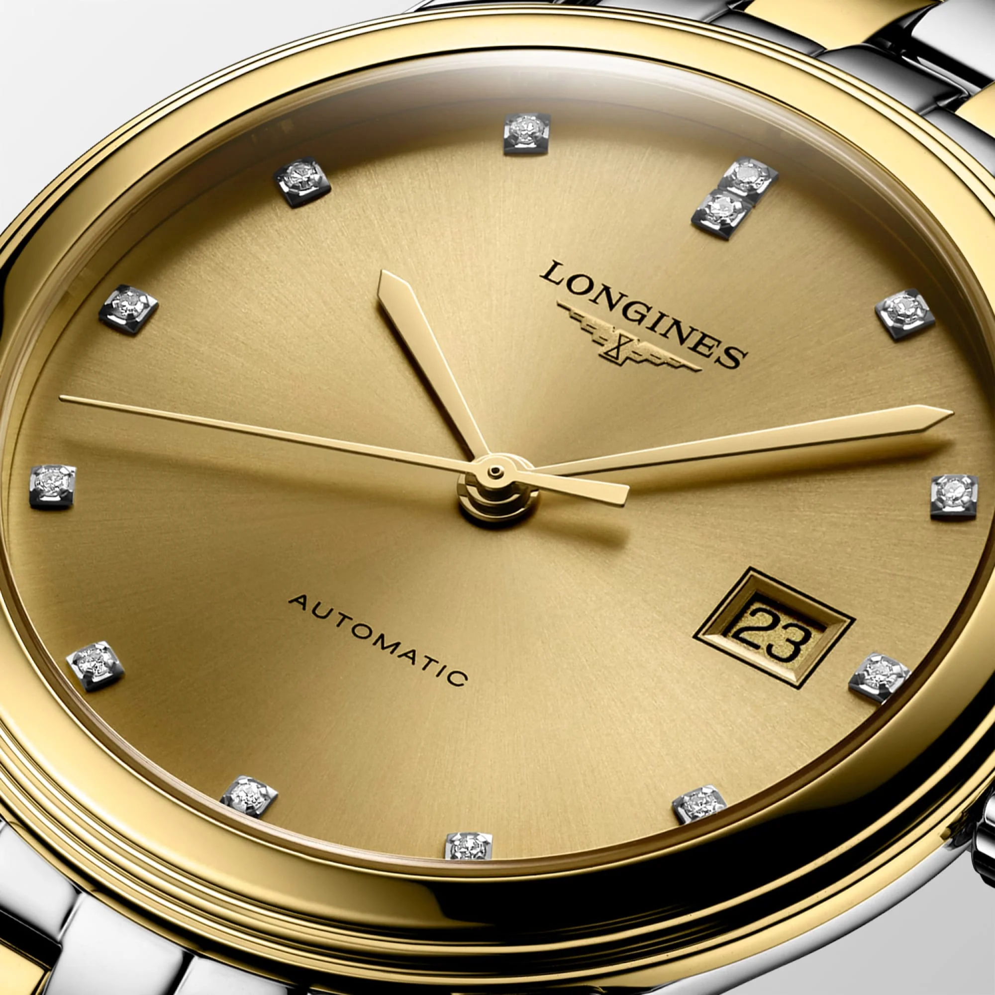 Longines Flagship Men's 38.5mm Stainless Steel & Yellow Plated Two-Tone Automatic Watch L4.974.3.37.7 - Image 2