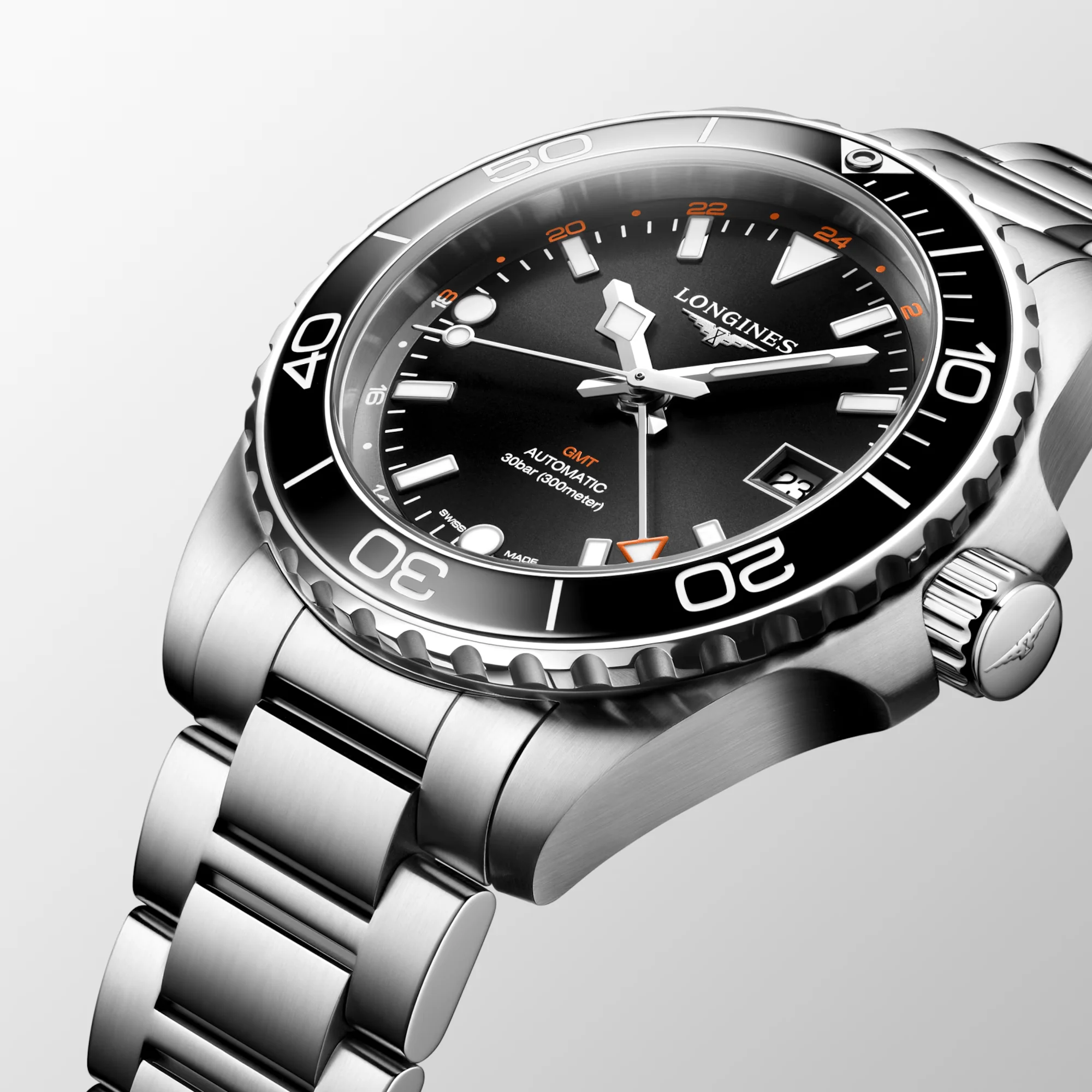 Longines HydroConquest Men's 41mm Automatic GMT Watch L3.790.4.56.6 - Image 2