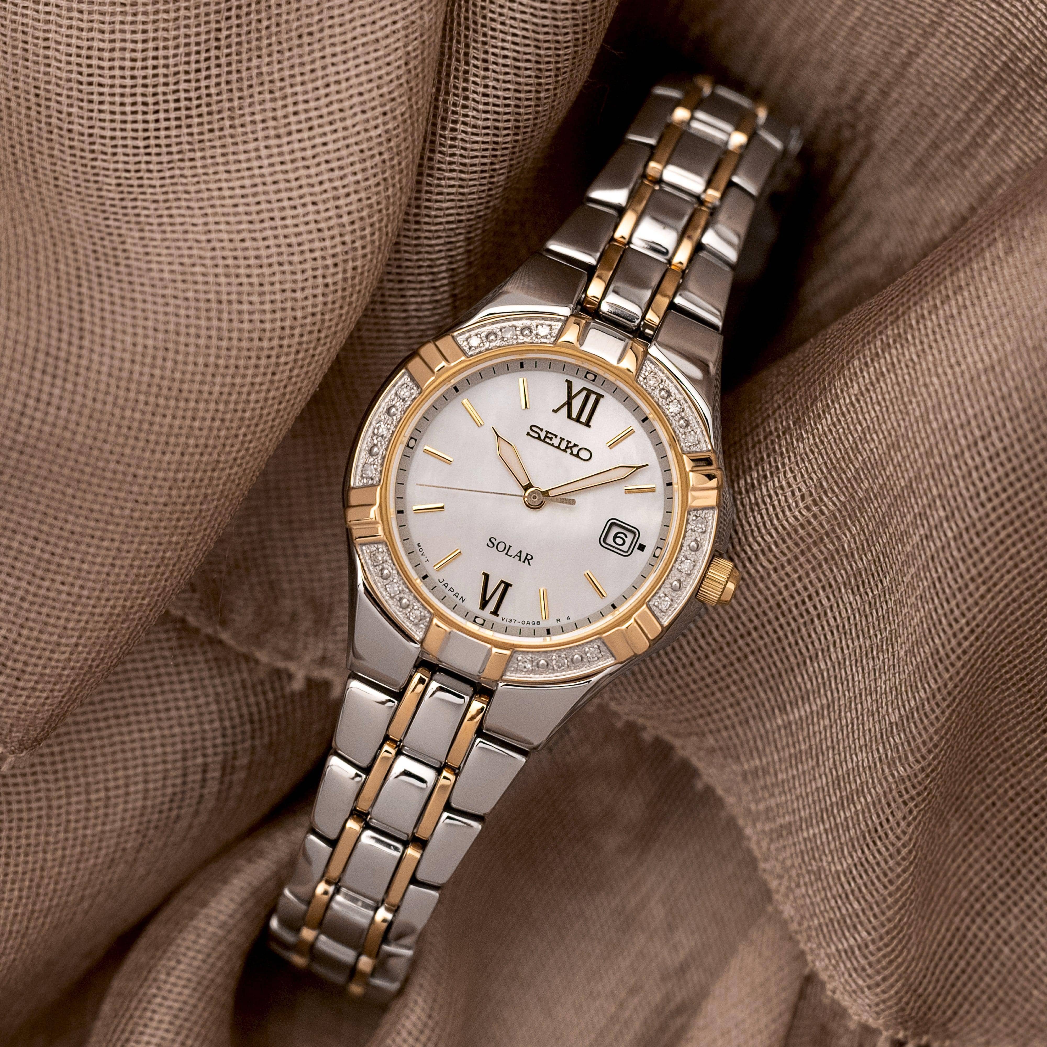 Seiko Conceptual & Regular Women's Two-Tone Solar Watch SUT426P - Image 2
