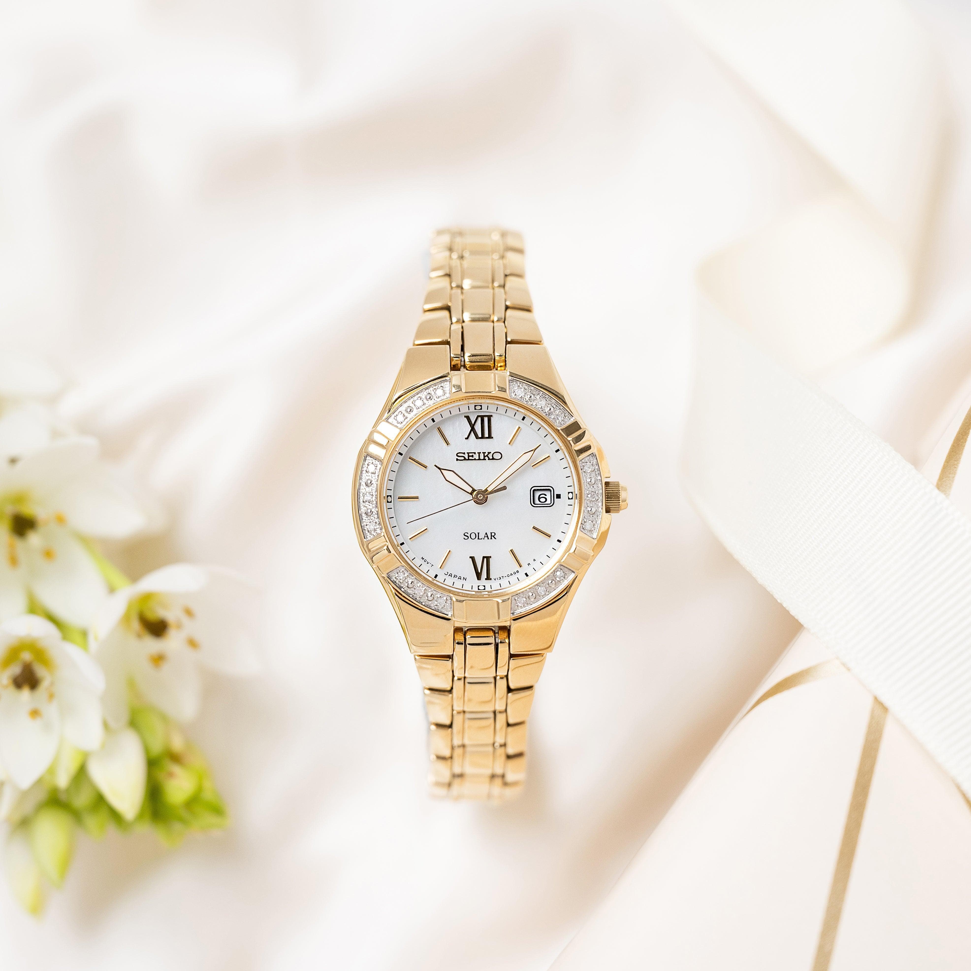 Seiko Conceptual & Regular Women's Gold PVD Solar Watch SUT428P - Image 5