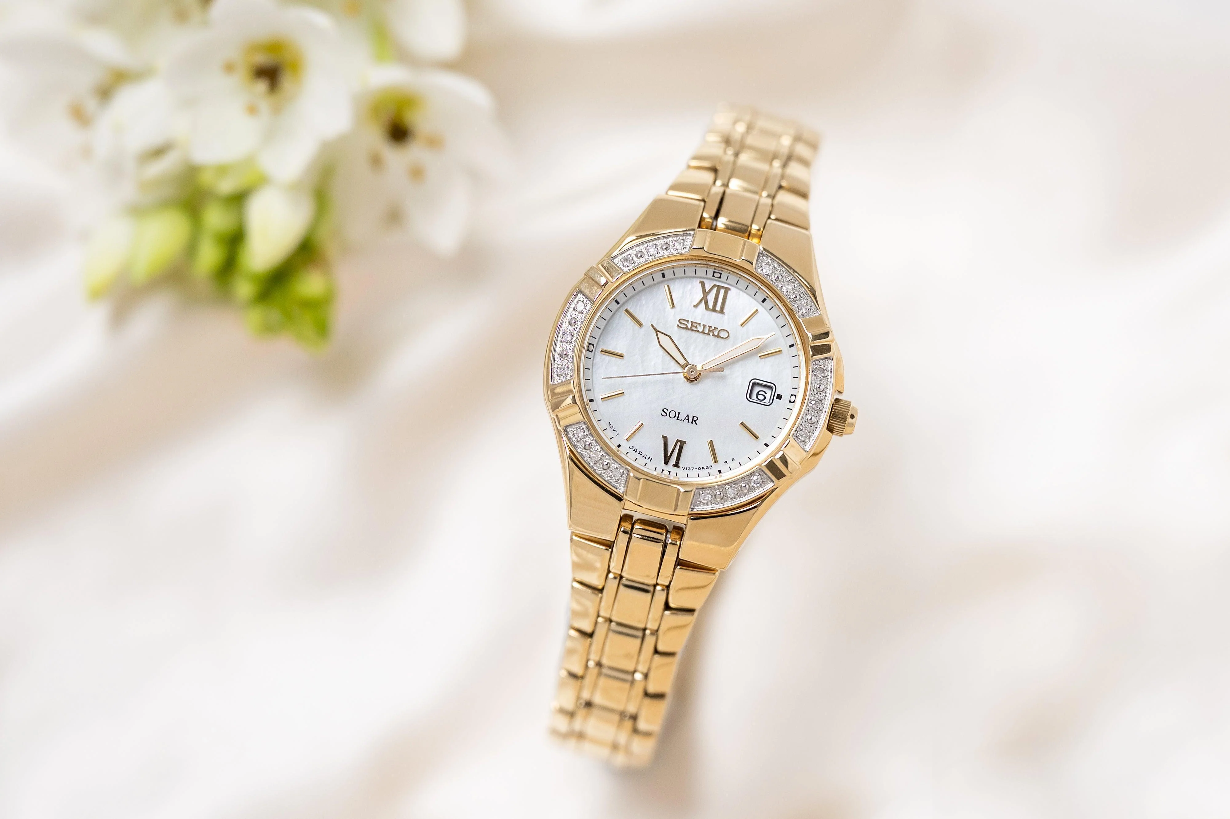 Seiko Conceptual & Regular Women's Gold PVD Solar Watch SUT428P - Image 6