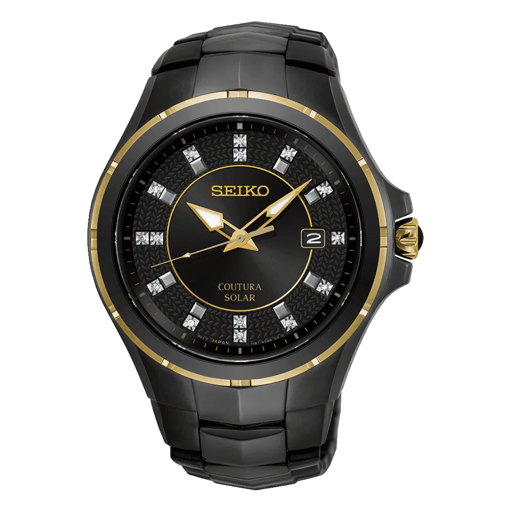 Seiko Coutura Men's 42.50mm Black PVD Solar Watch SNE506P-9