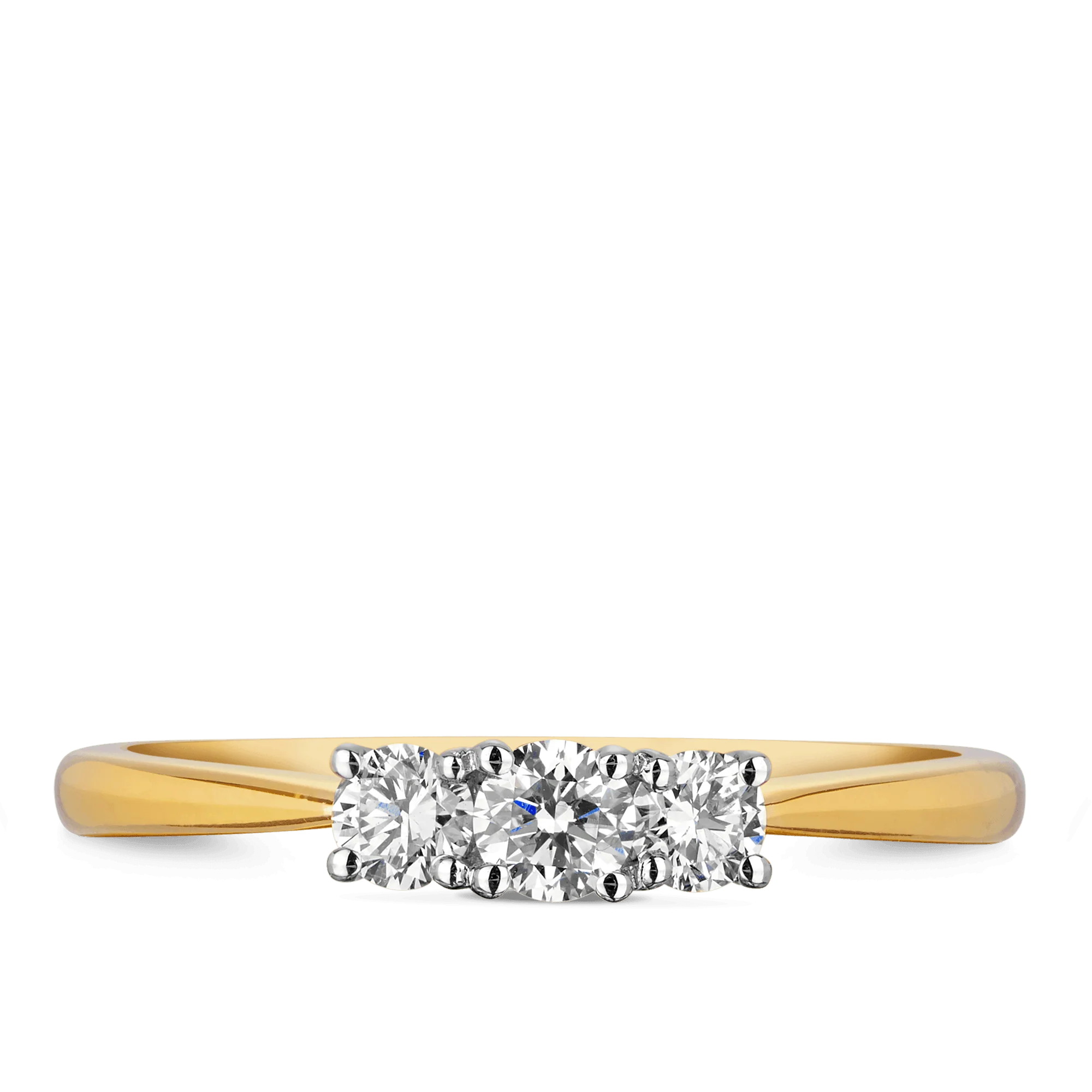 0.35ct TW Diamond Three Stone Engagement Ring in 9ct Yellow Gold - Image 3