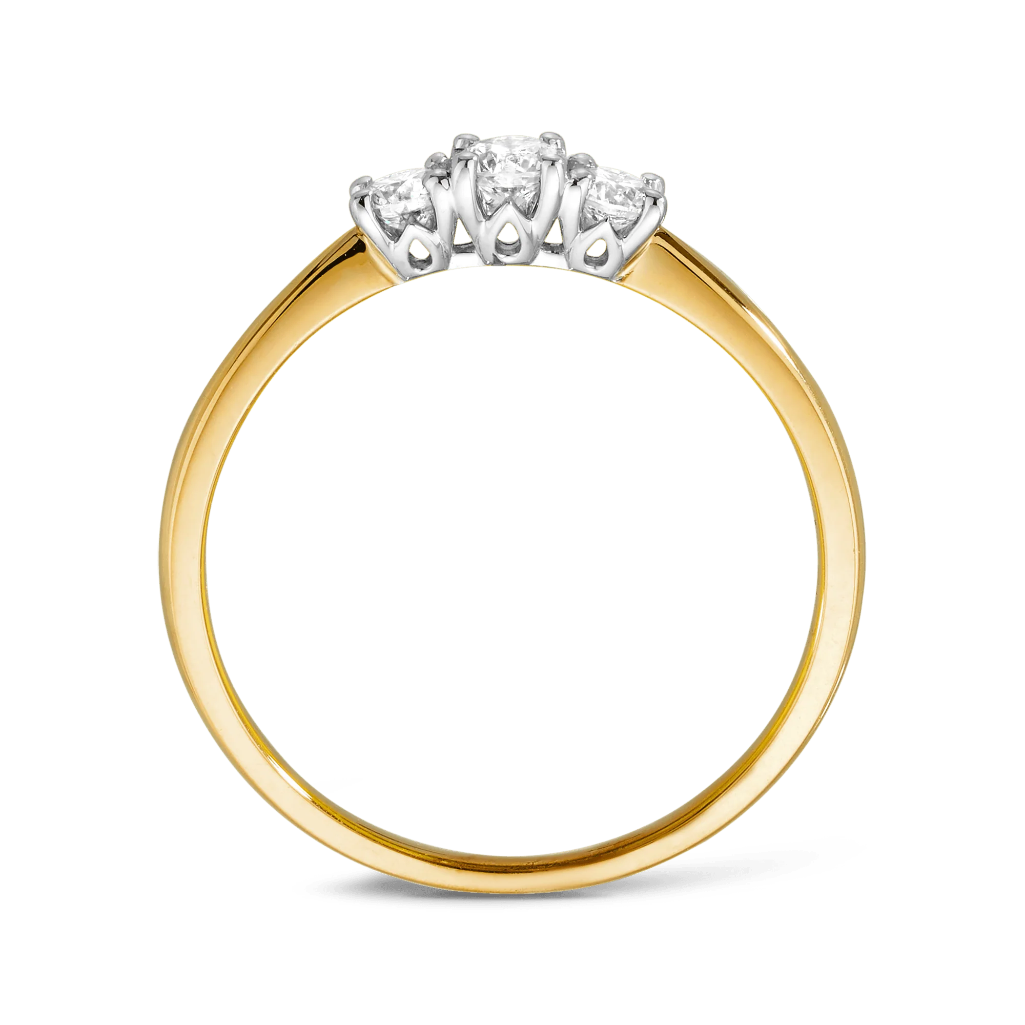 0.35ct TW Diamond Three Stone Engagement Ring in 9ct Yellow Gold - Image 4