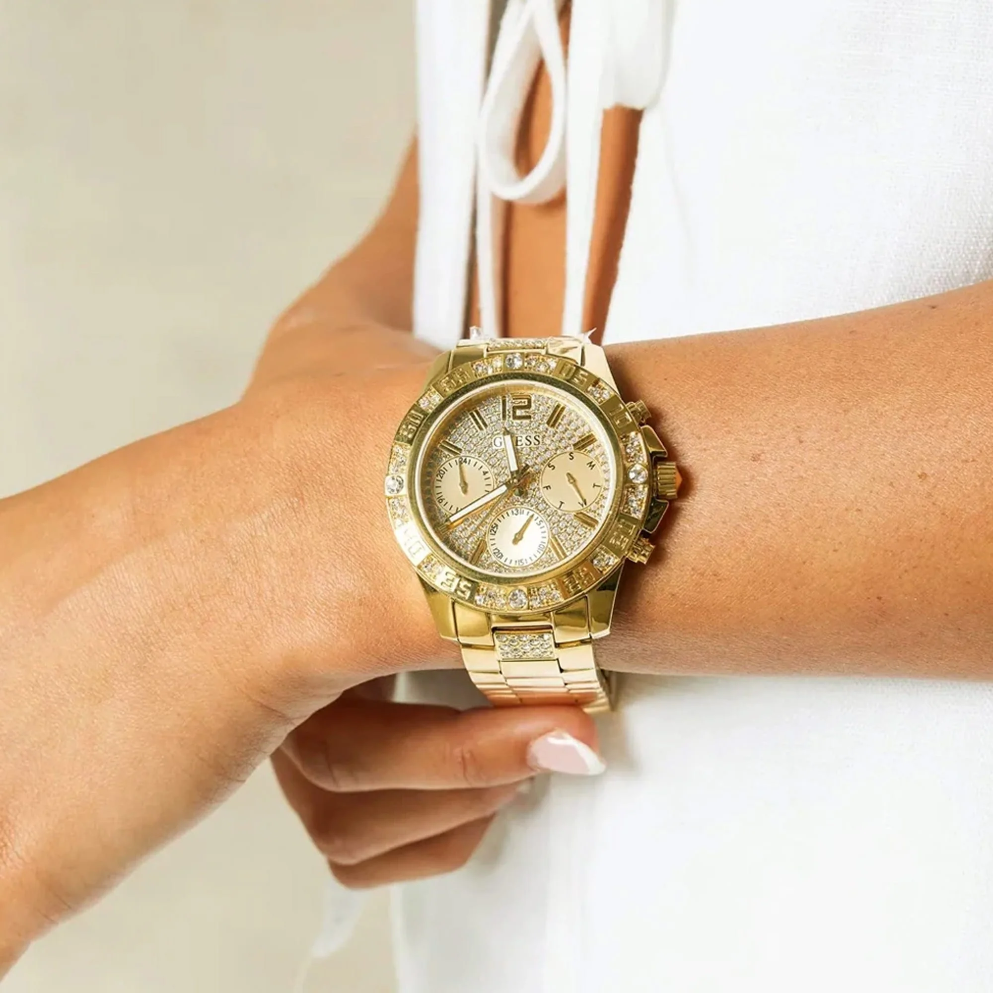 Guess Women's 40mm Gold PVD Quartz Watch GW0771L2 - Image 2