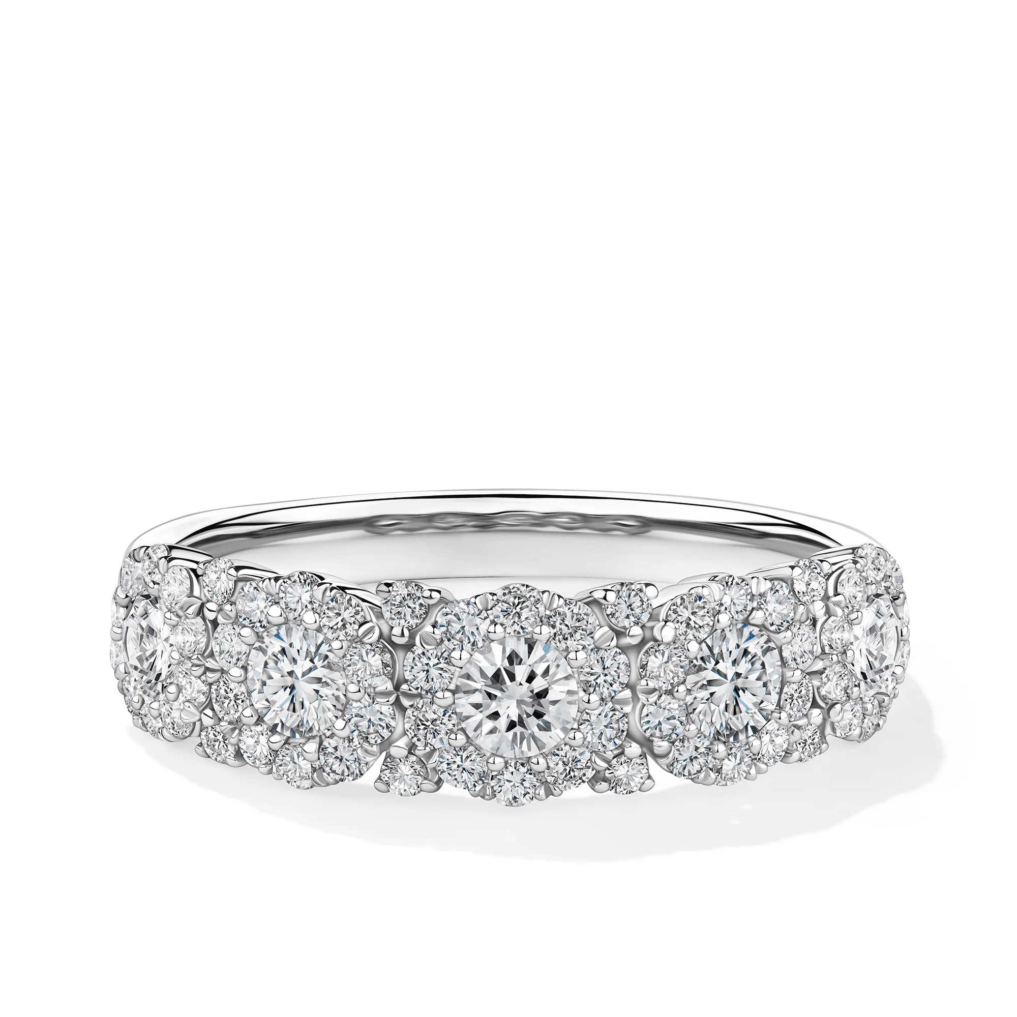 Round Brilliant Cut Diamond Cluster Ring in 9ct White Gold - Image 2