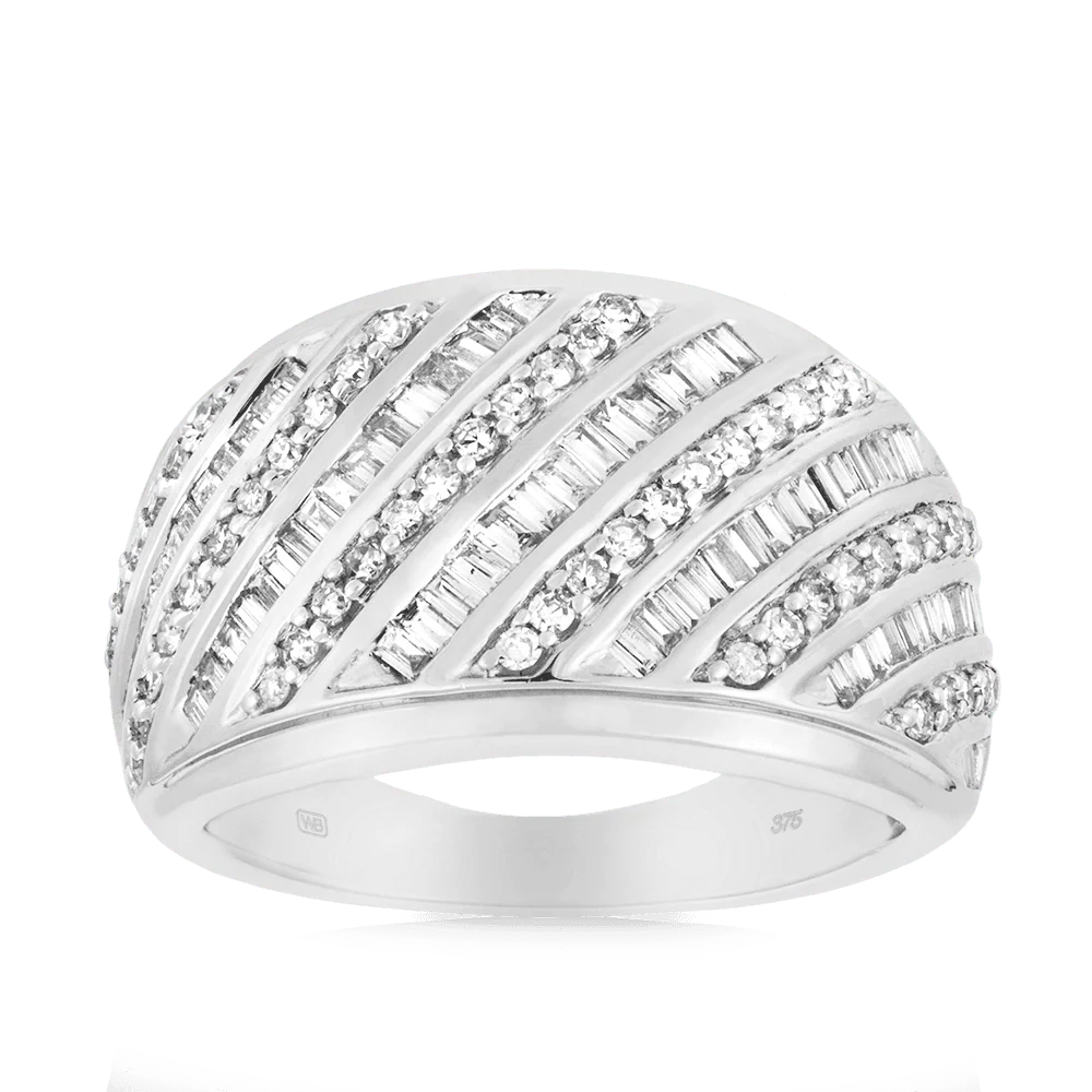 Diamond Dress Ring in 9ct White Gold