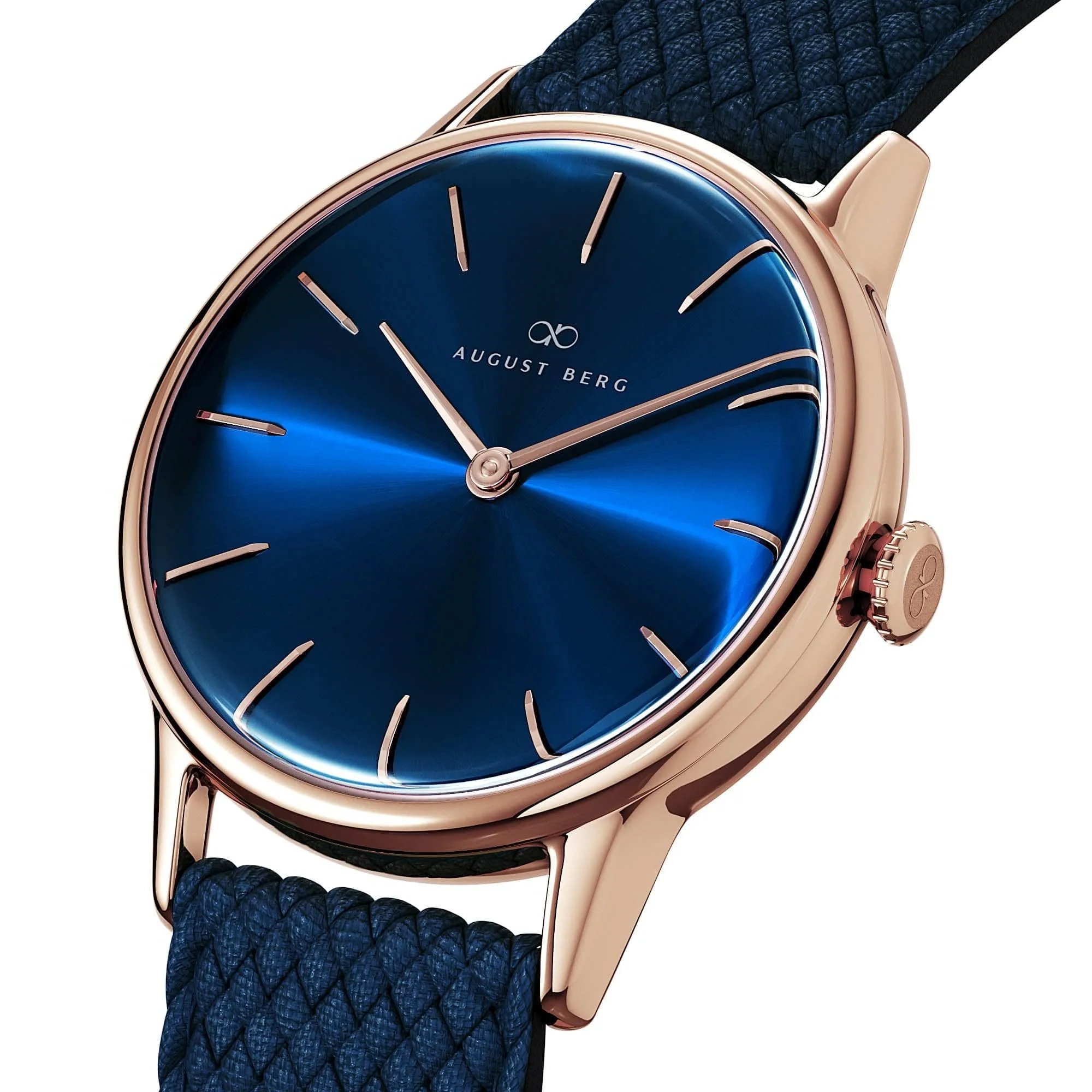 August Berg Women's Serenity Rose PVD Quartz Fashion 32mm Watch Blue Dial 10232A05VBL - Image 2