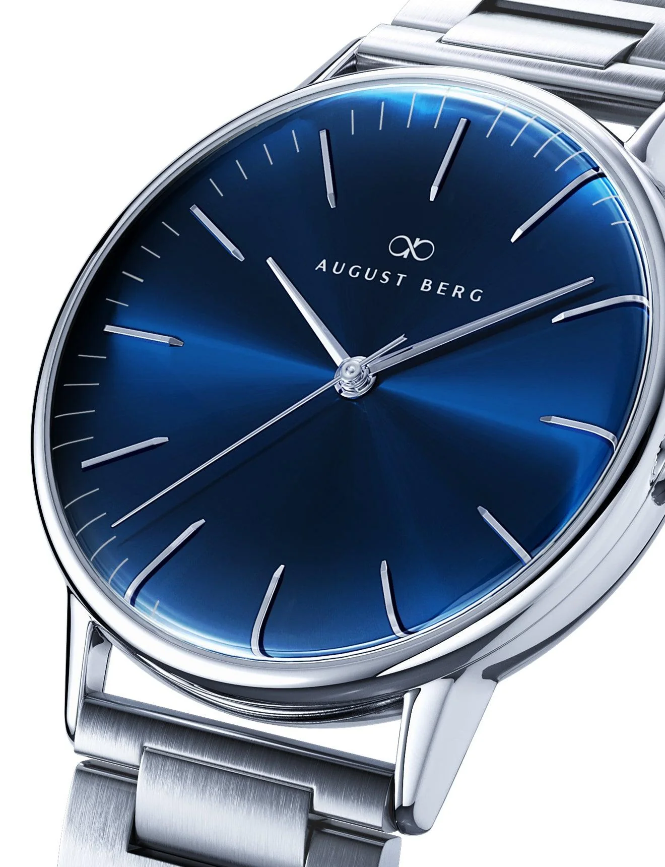 August Berg Serenity Link 40MM Deep Blue Silver Watch 10240E05SSL - Image 2
