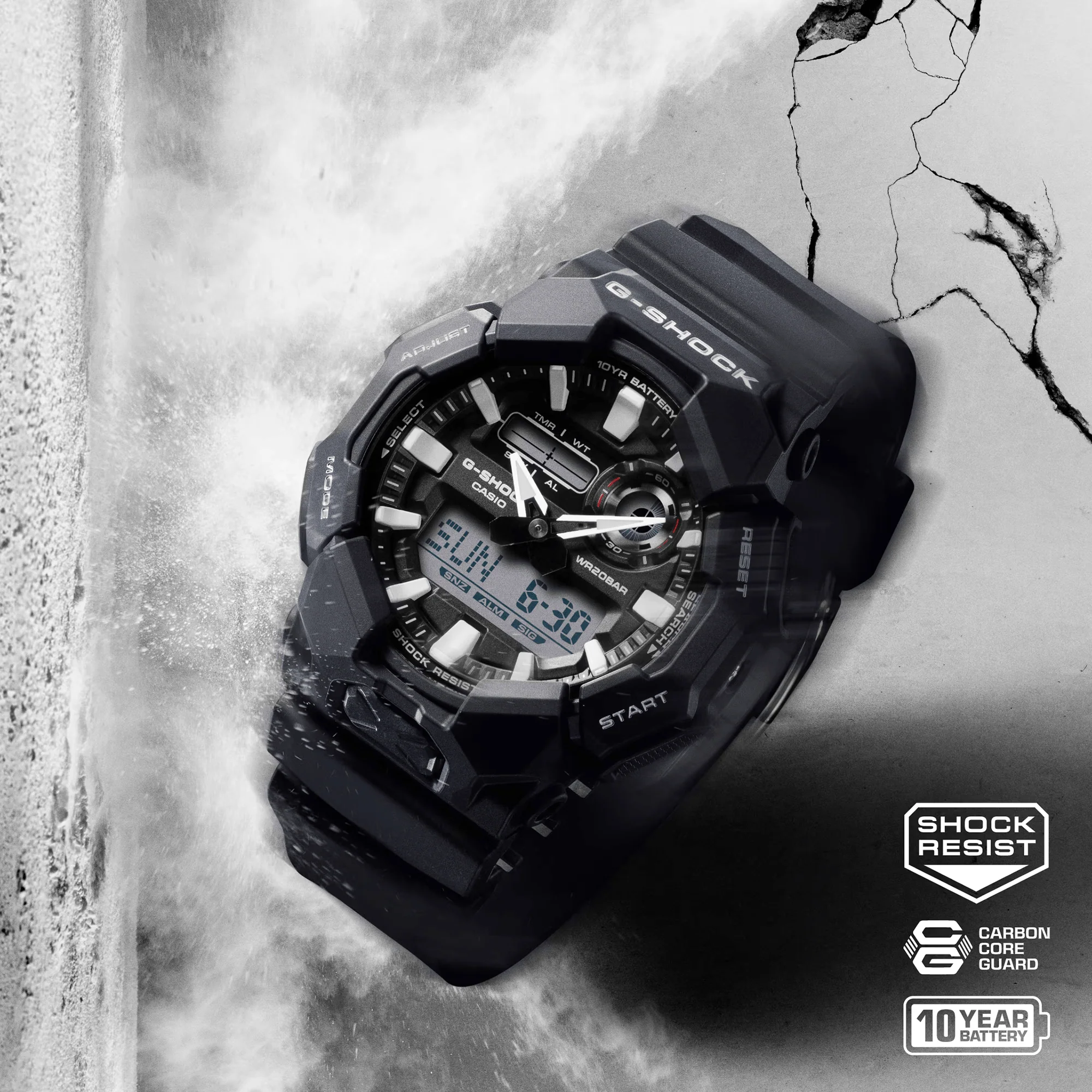Casio G-SHOCK Men's Resin Analogue Digital Watch GA010-1AD - Image 2