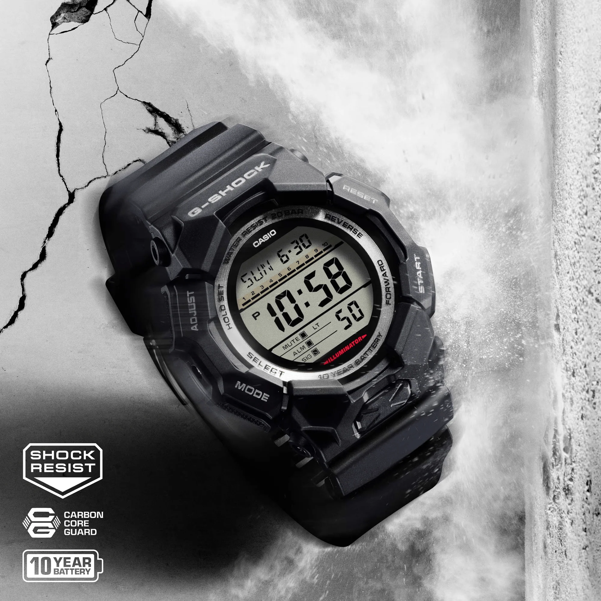 Casio G-SHOCK Men's Resin Quartz Watch GD010-1DR - Image 4