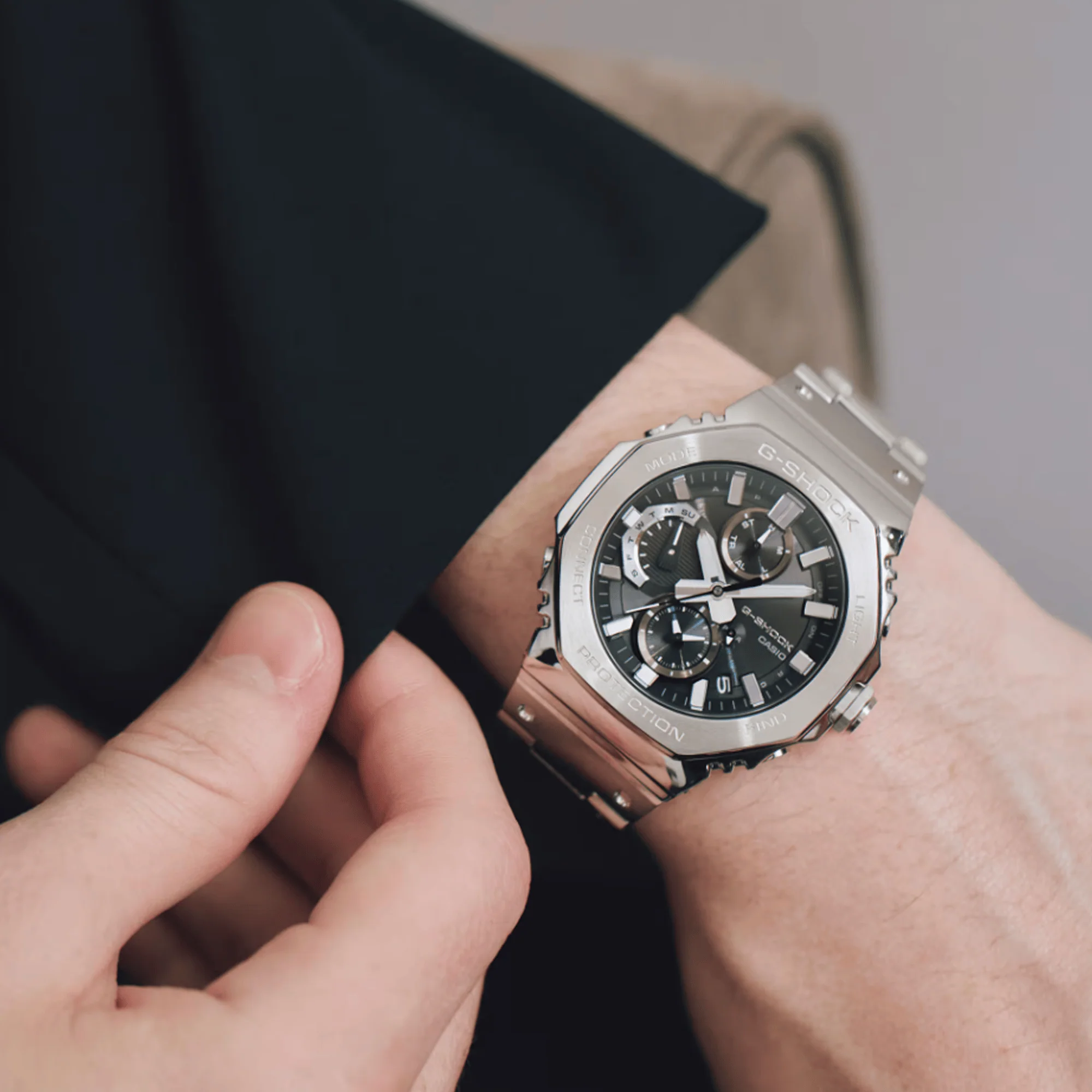 Casio G-SHOCK Stainless Steel Solar Watch GMCB2100D-1 - Image 2
