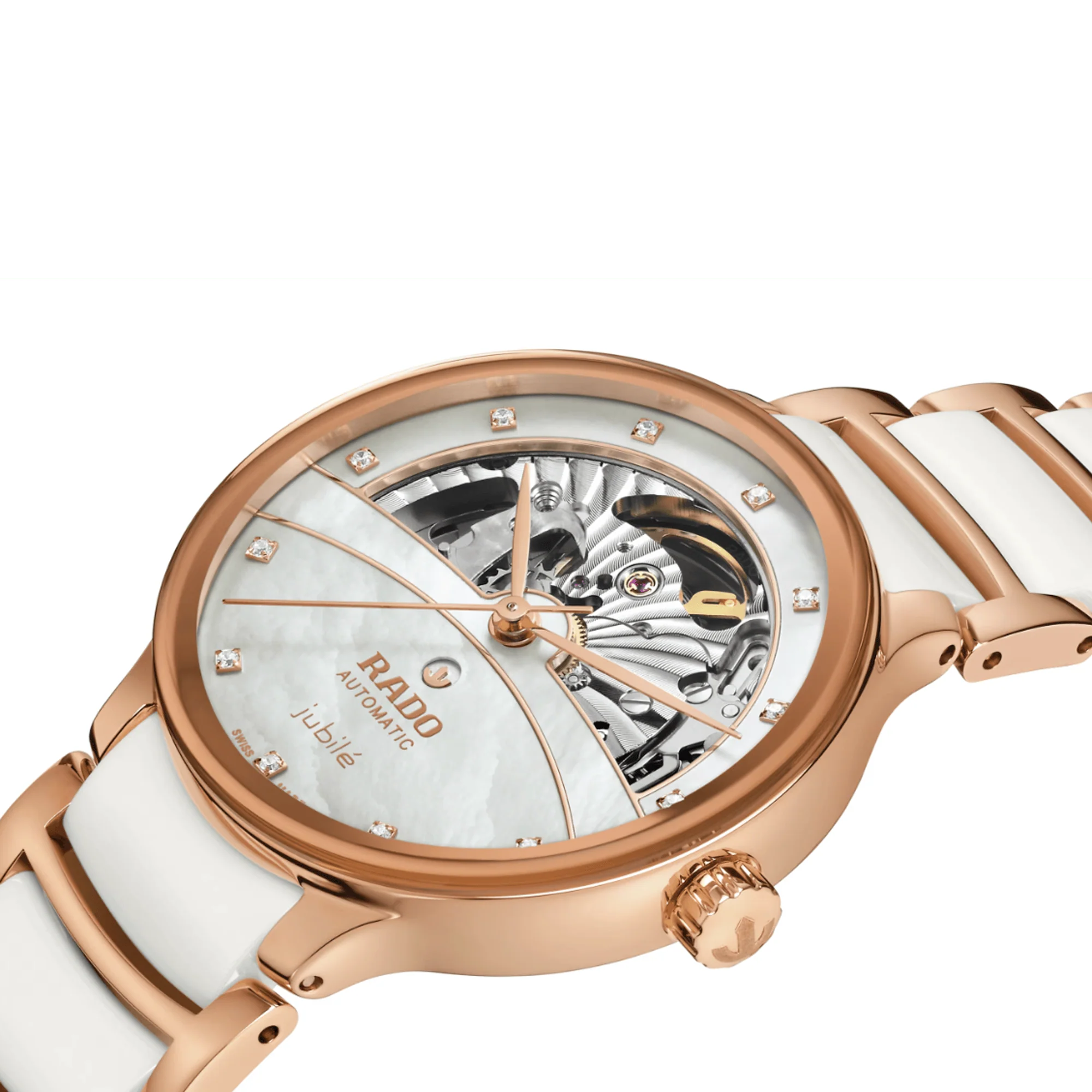 Rado Centrix Women's 35mm Automatic Ceramic & Rose PVD Watch R30 029 922 - Image 2