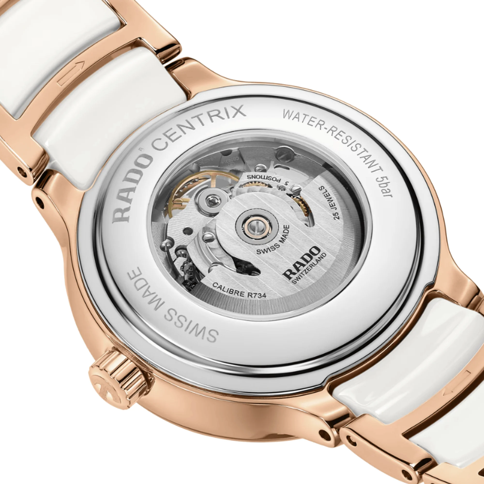 Rado Centrix Women's 35mm Automatic Ceramic & Rose PVD Watch R30 029 922 - Image 3