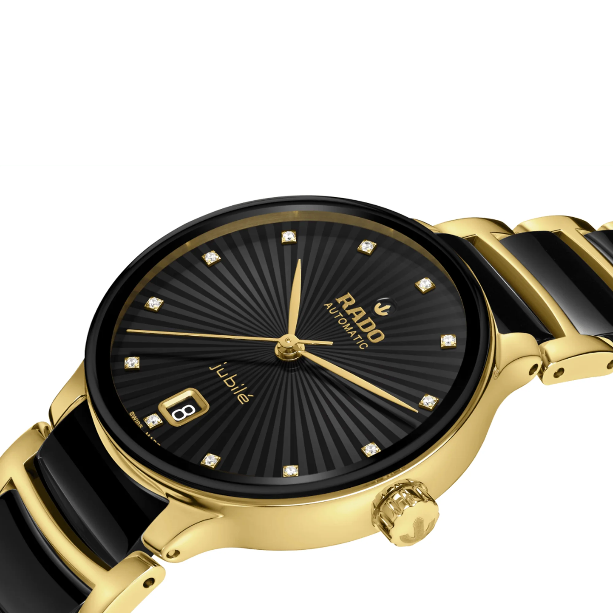 Rado Centrix Women's 35mm Ceramic & Yellow PVD Automatic Watch R30 032 742 - Image 2