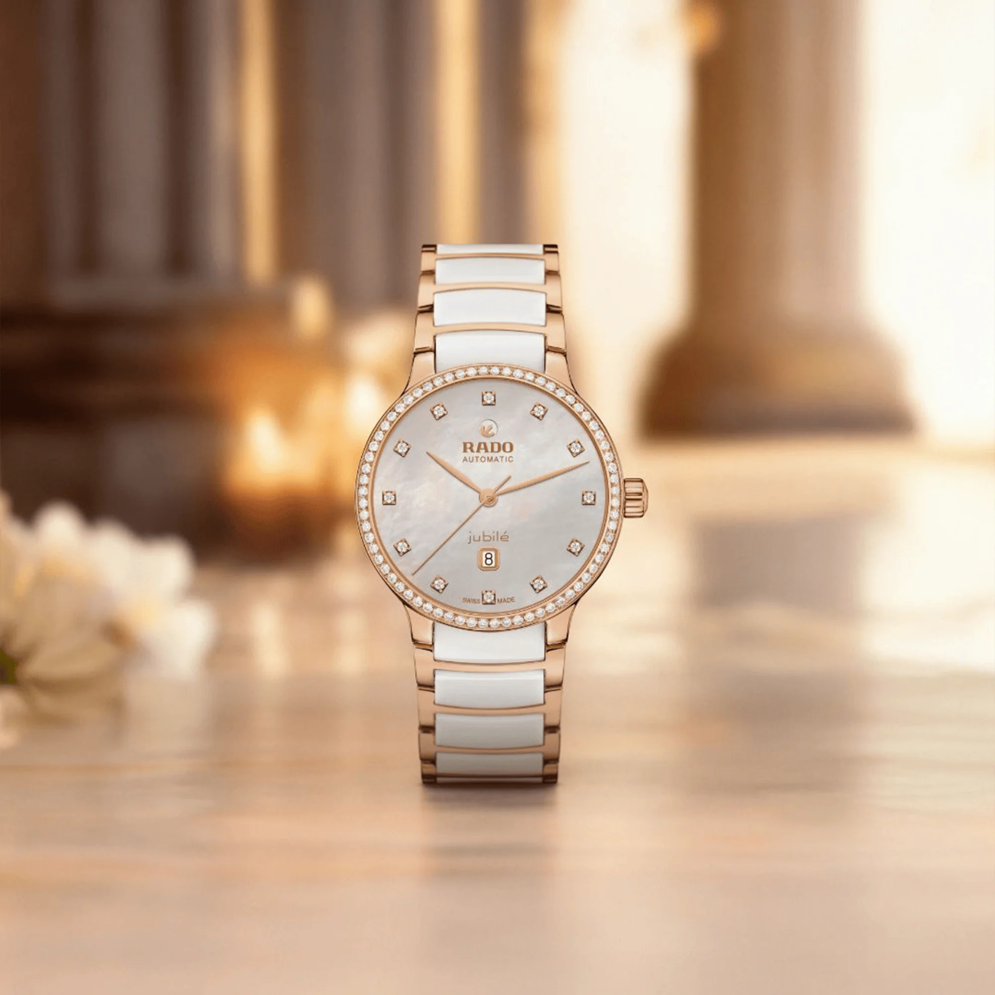 Rado Centrix Women's 35mm Ceramic & Rose PVD Automatic Watch R30 230 902 - Image 2