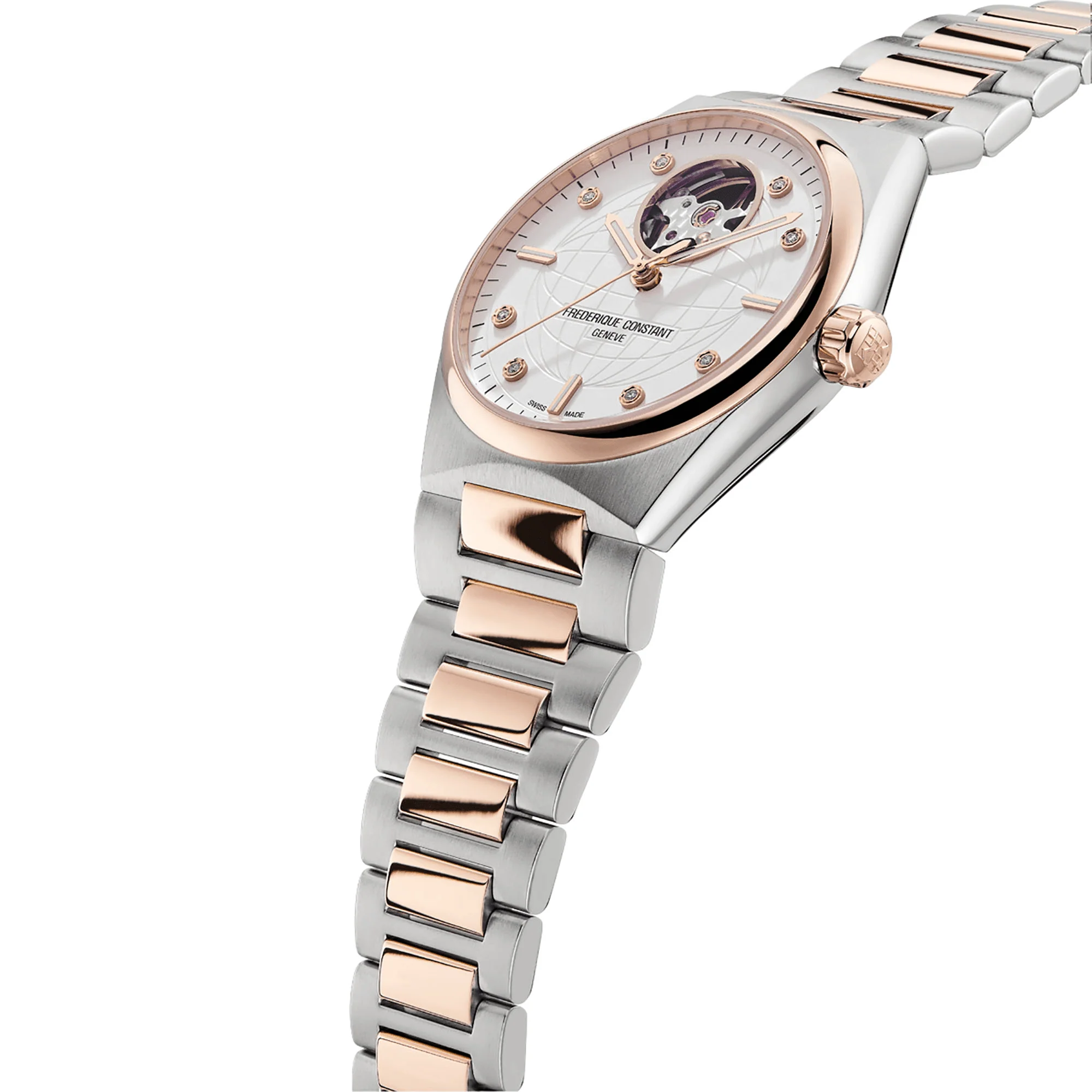 Frederique Constant Women's Automatic Sport Watch Silver Diamond Dial - Image 2