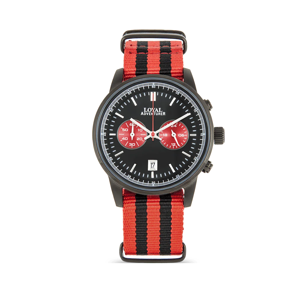 Loyal Adventurer Men's Black Plated Quartz Chronograph Watch