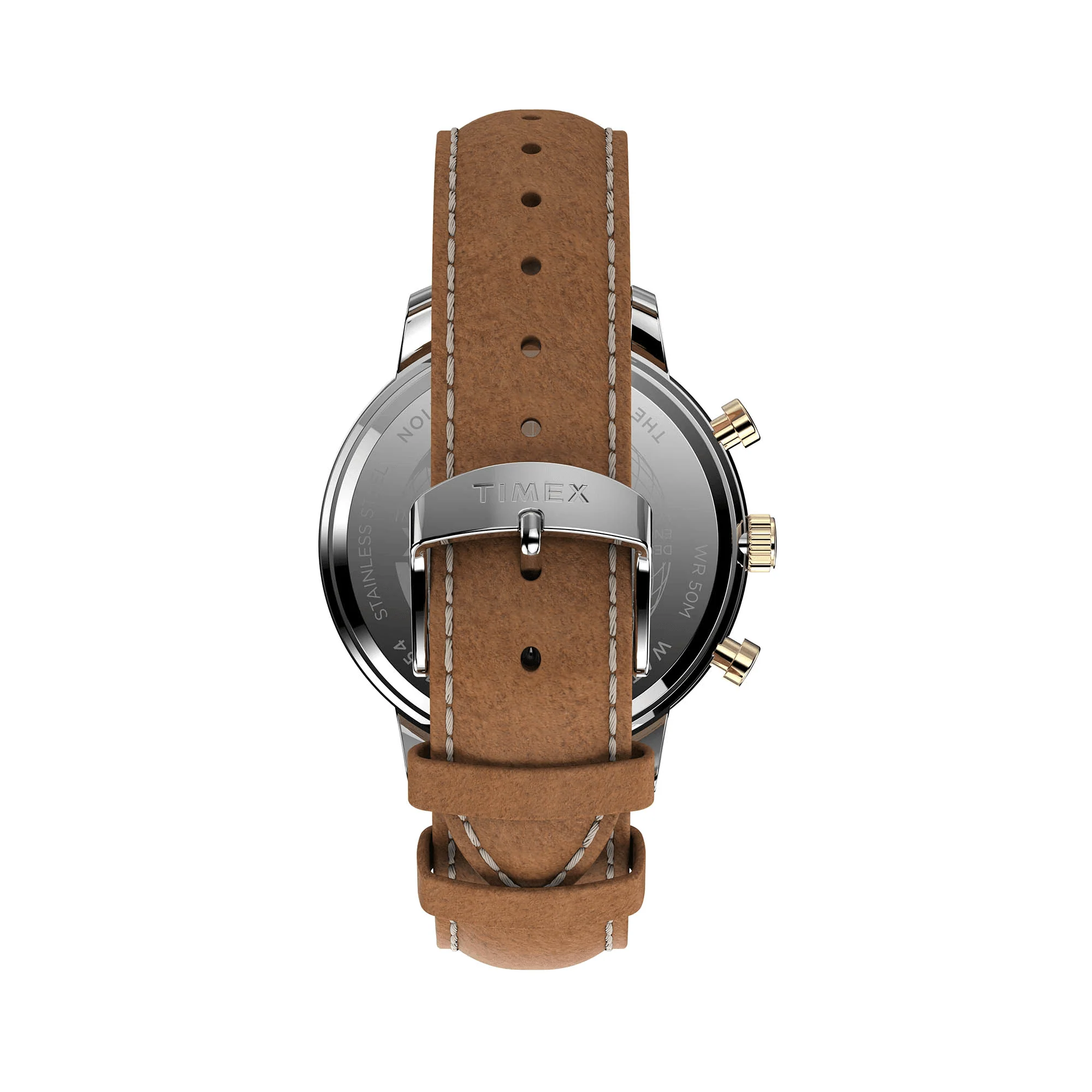 Timex Chicago Chronograph 45mm Leather Strap Watch TW2U39000 - Image 3