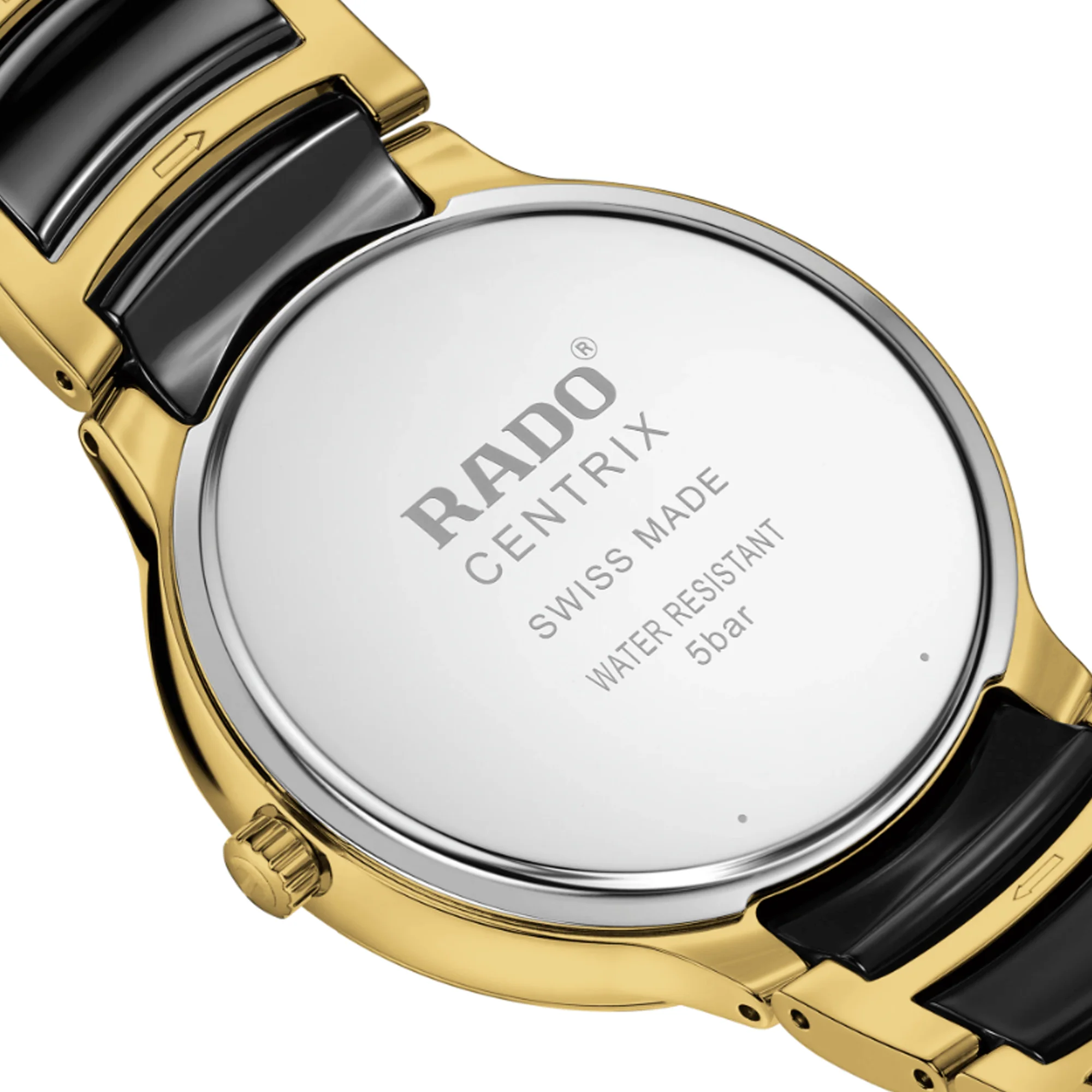 Rado Centrix Men's 39.50mm Ceramic & Yellow PVD Quartz Watch R30 022 712 - Image 4
