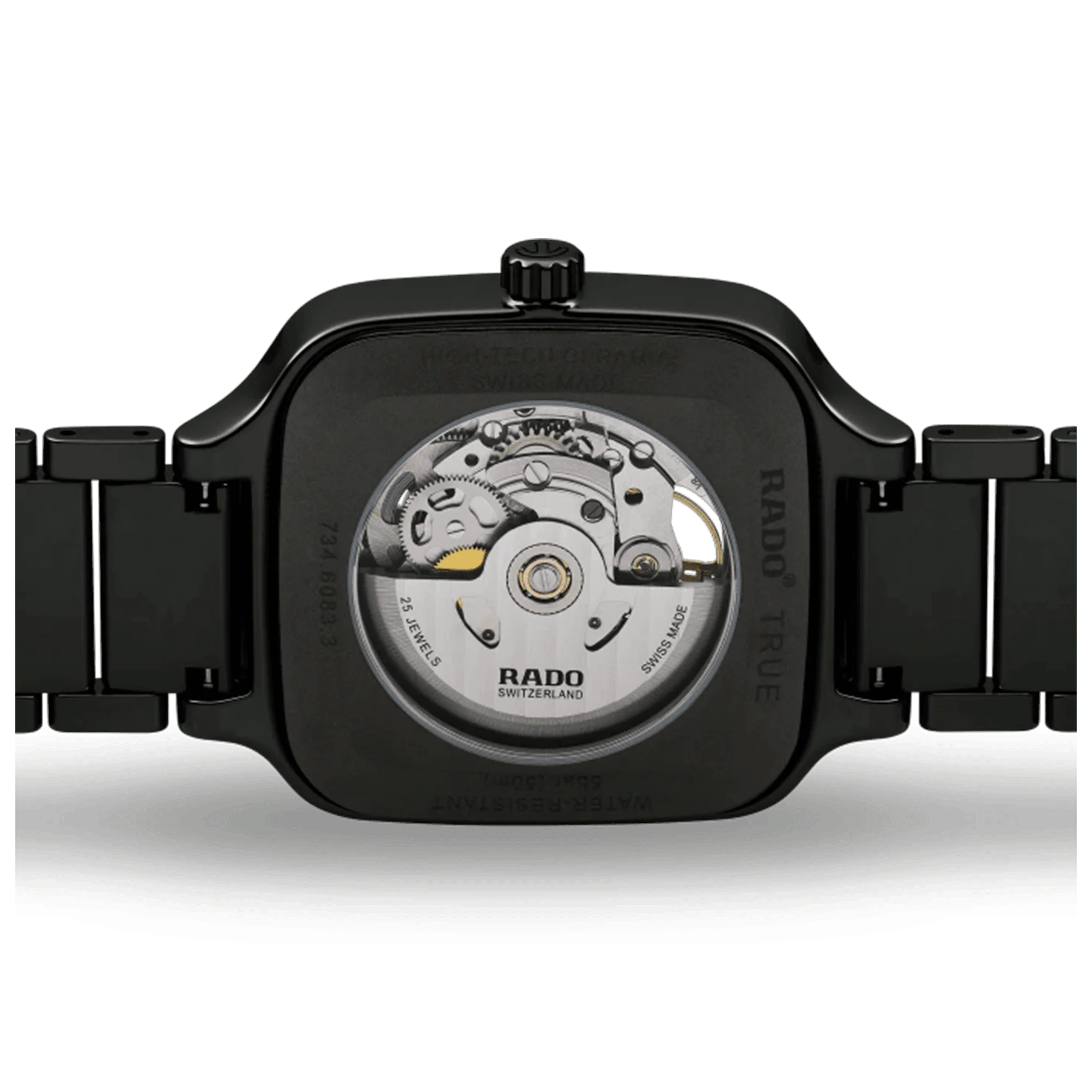 Rado True Square 38mm High-Tech Ceramic Skeleton Automatic Watch R27086162 - Image 3