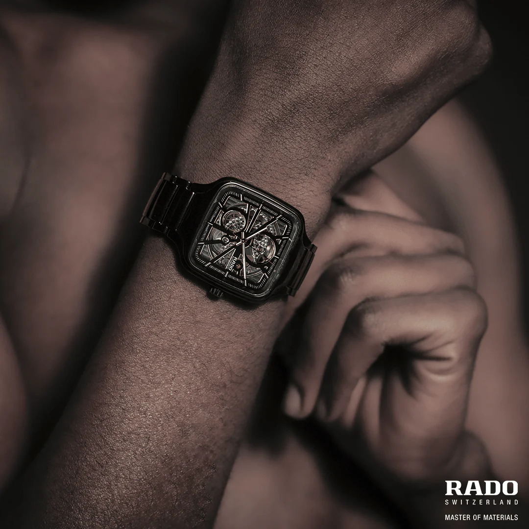 Rado True Square 38mm High-Tech Ceramic Skeleton Automatic Watch R27086162 - Image 7