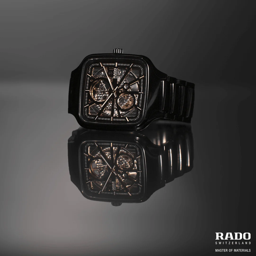 Rado True Square 38mm High-Tech Ceramic Skeleton Automatic Watch R27086162 - Image 8