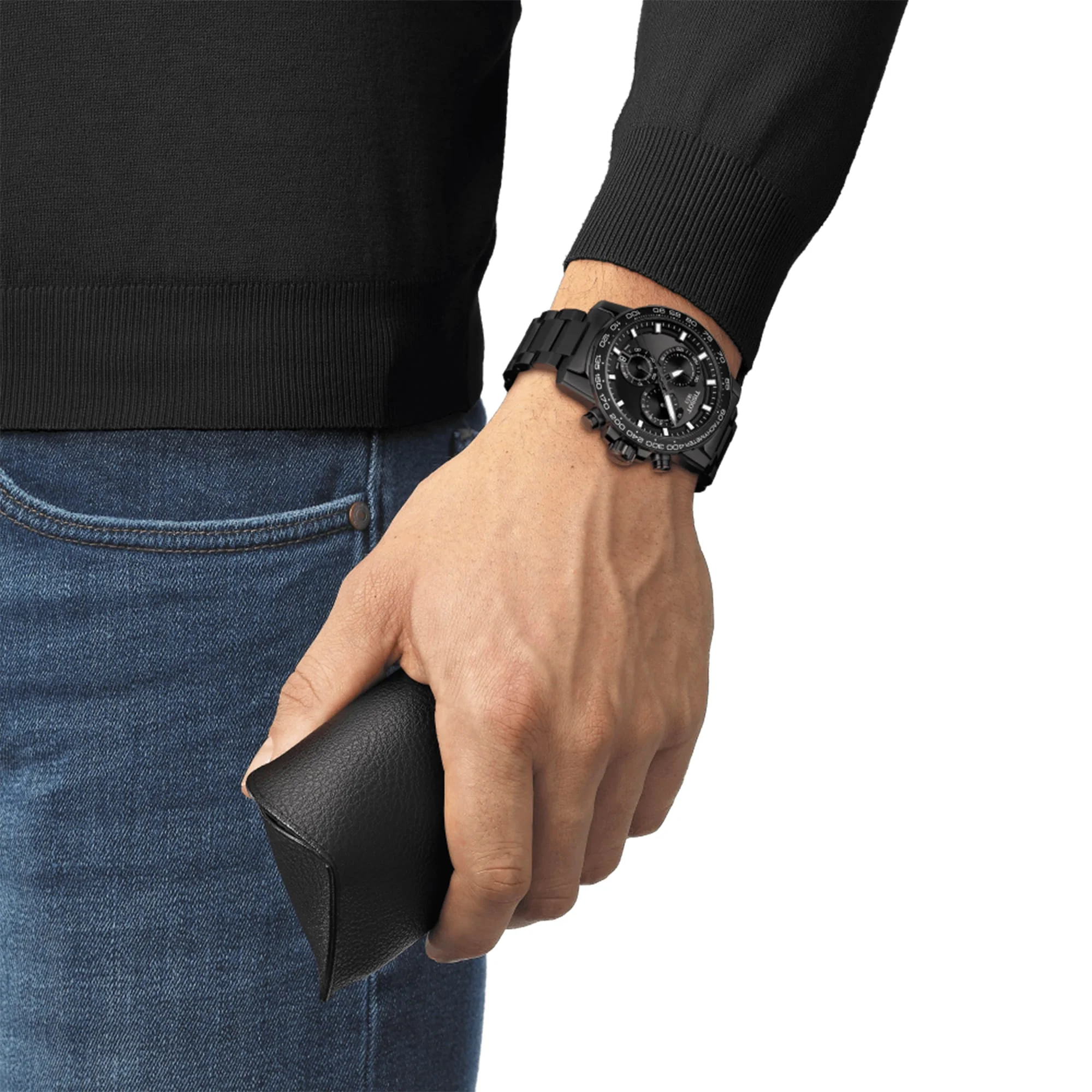 Tissot T-Sport Men's 45.50mm Black and Steel Quartz Chronograph Watch T125.617.33.051.00 - Image 3