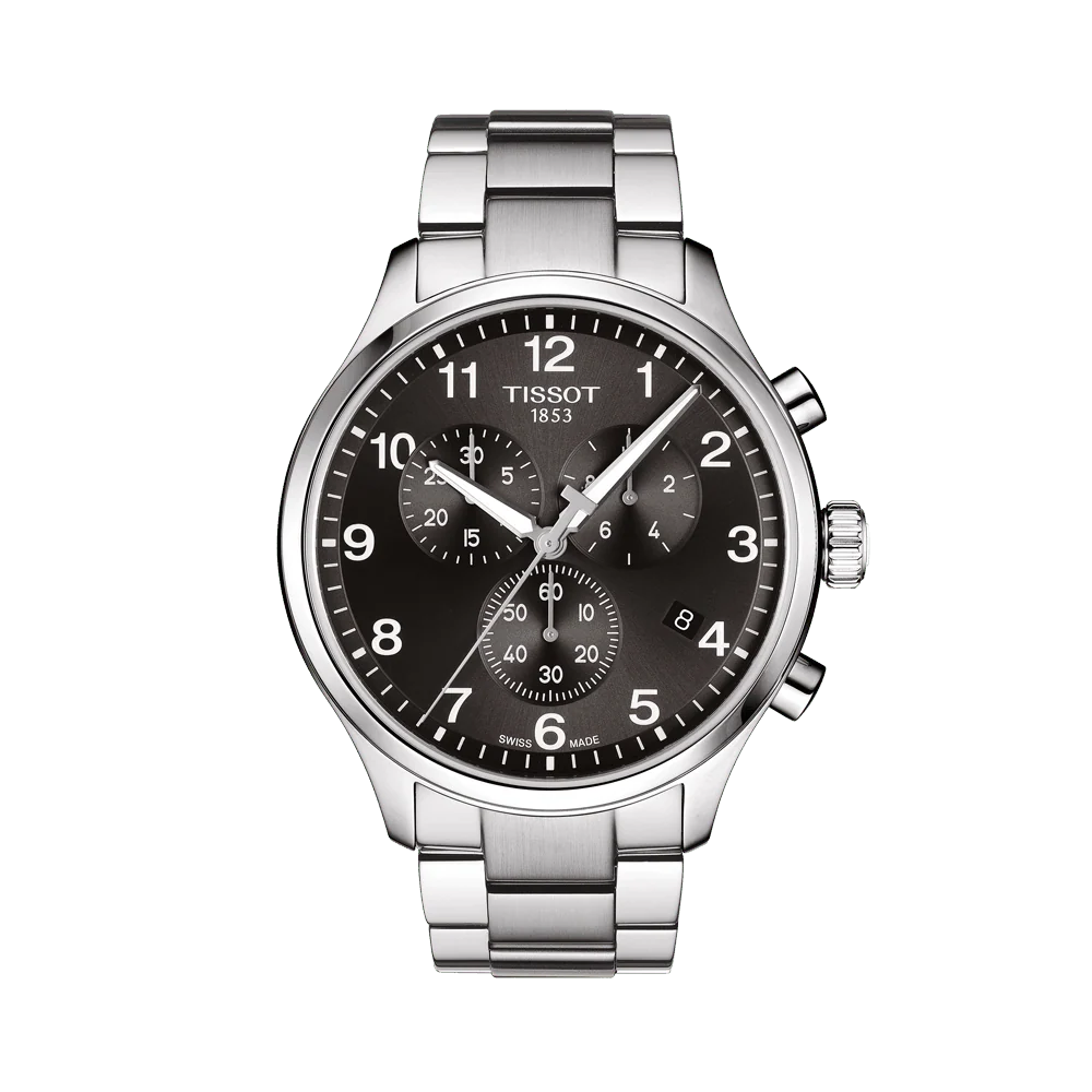 Tissot Men's Stainless Steel Quartz Chronograph Sport Watch Black Dial T116.617.11.057.01