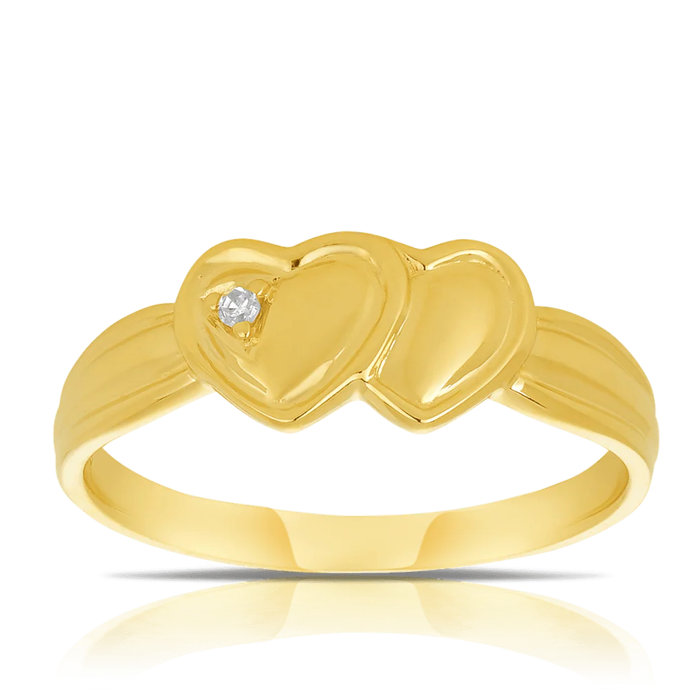 Children's Diamond Signet Ring in 9ct Yellow Gold