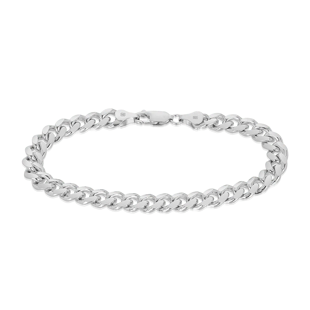 Men's Curb Link Bracelet in Sterling Silver