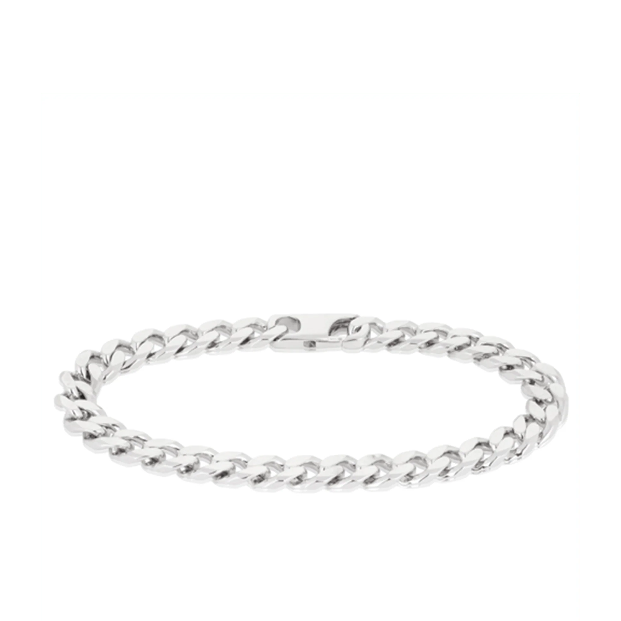 Bevelled Bracelet in Sterling Silver Rhodium Plate