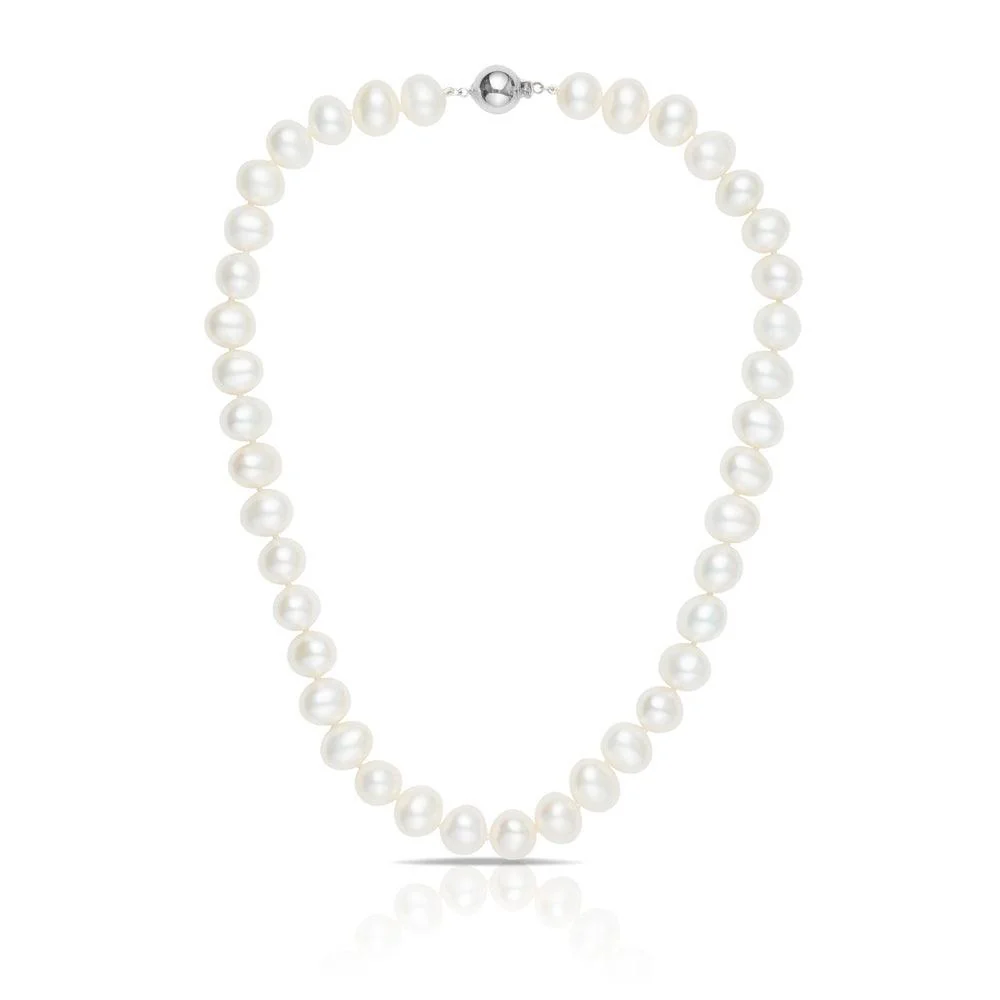 11mm Freshwater Pearl Strand Necklace with Sterling Silver Clasp