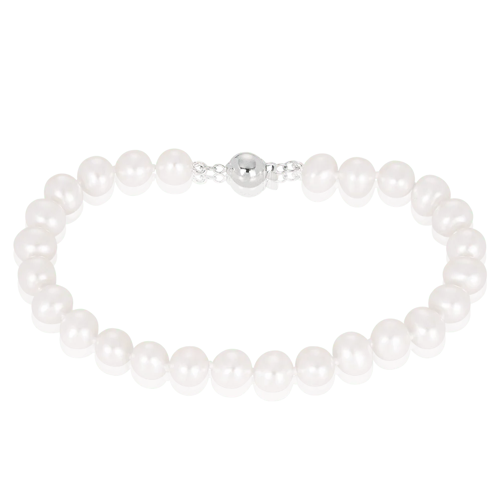 7mm Freshwater Pearl Bracelet with Sterling Silver Clasp