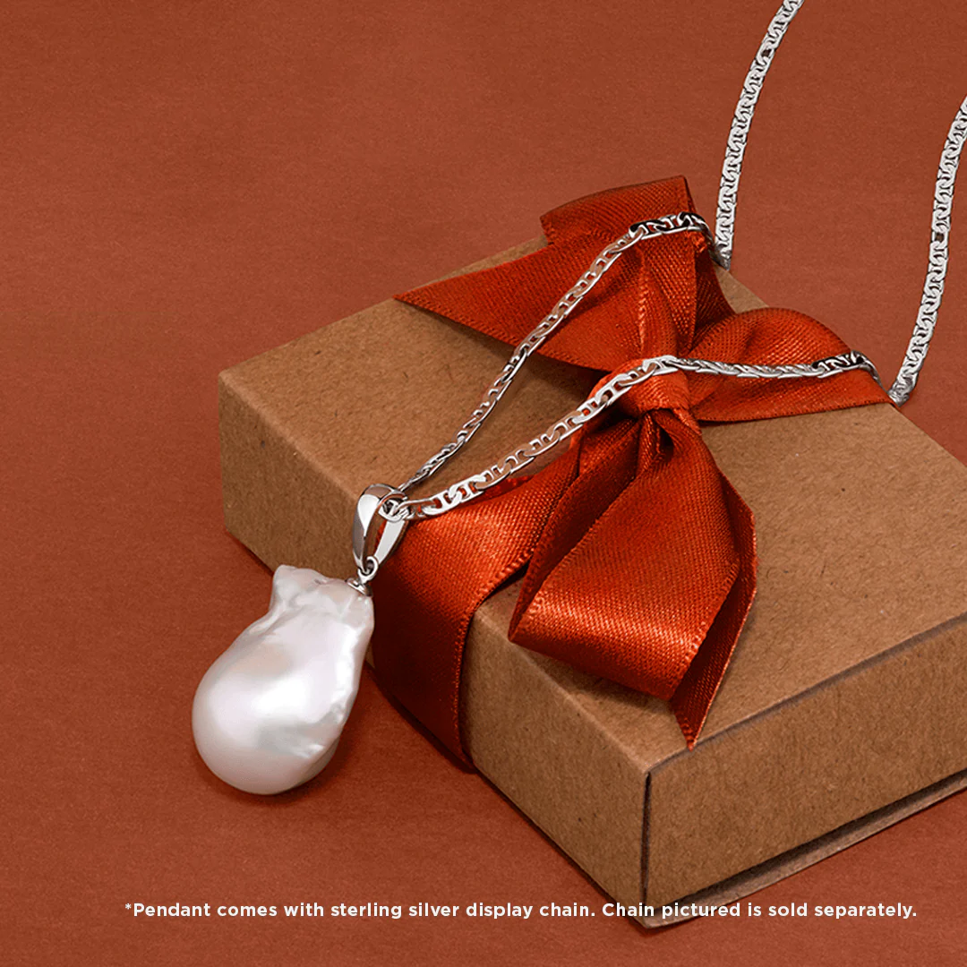 Freshwater Pearl Baroque Drop Pendant in Sterling Silver - Image 5