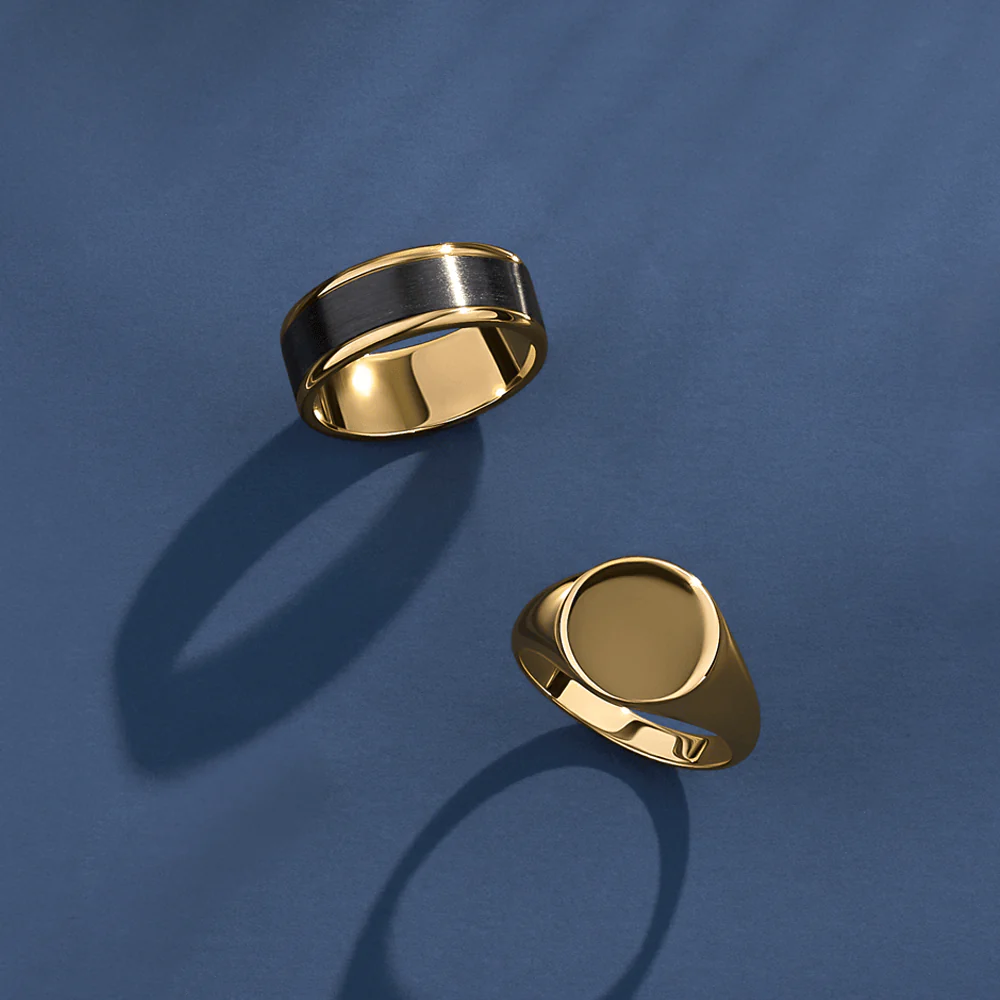 Men's Round Signet Ring in 9ct Yellow Gold - Image 3