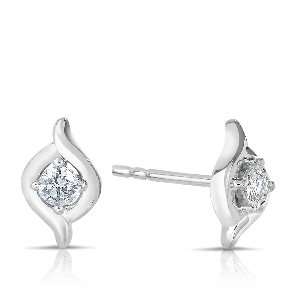 I Treasure® Diamond and Sterling Silver Stud Earrings