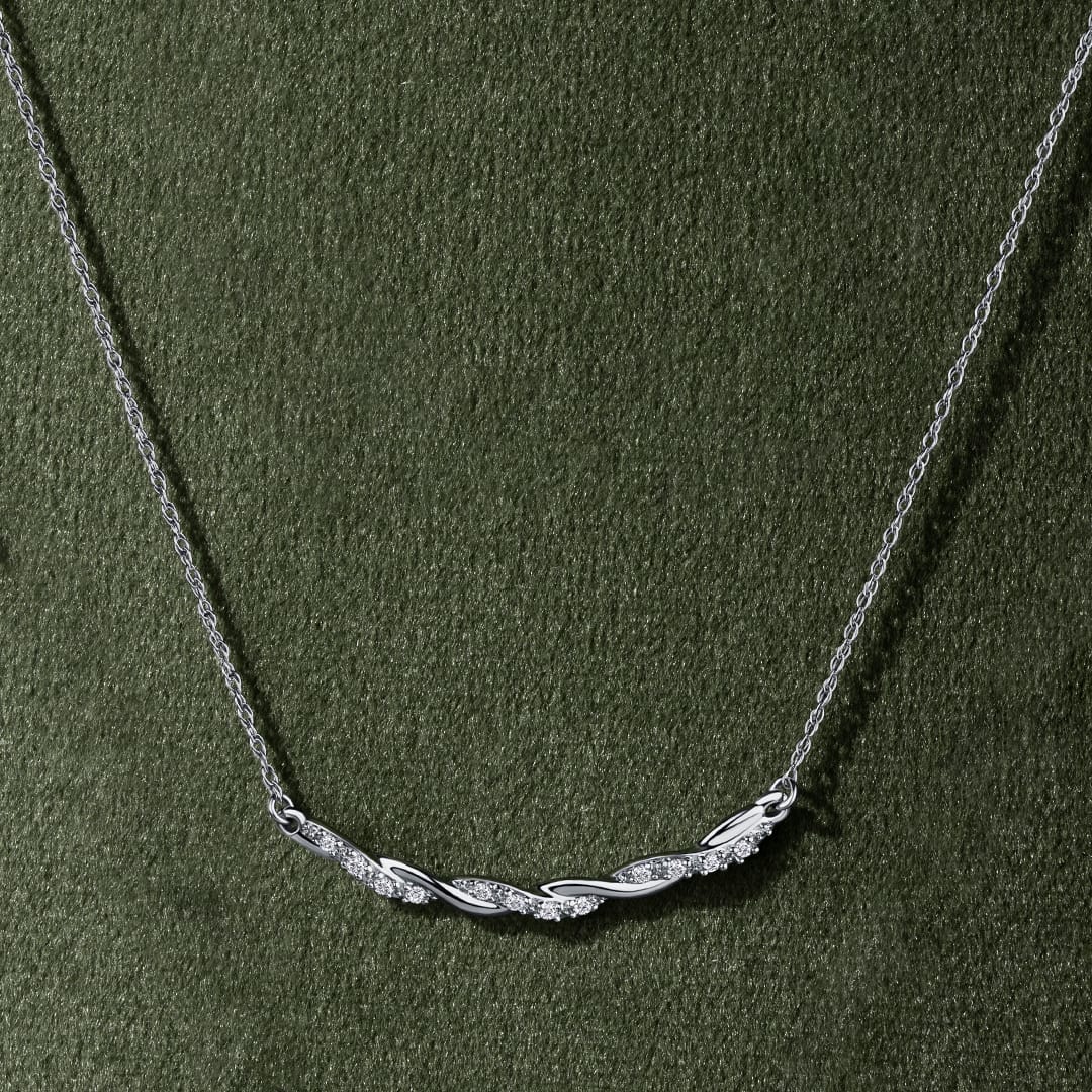 I Treasure® Diamond and Sterling Silver Twist Necklace - Image 2