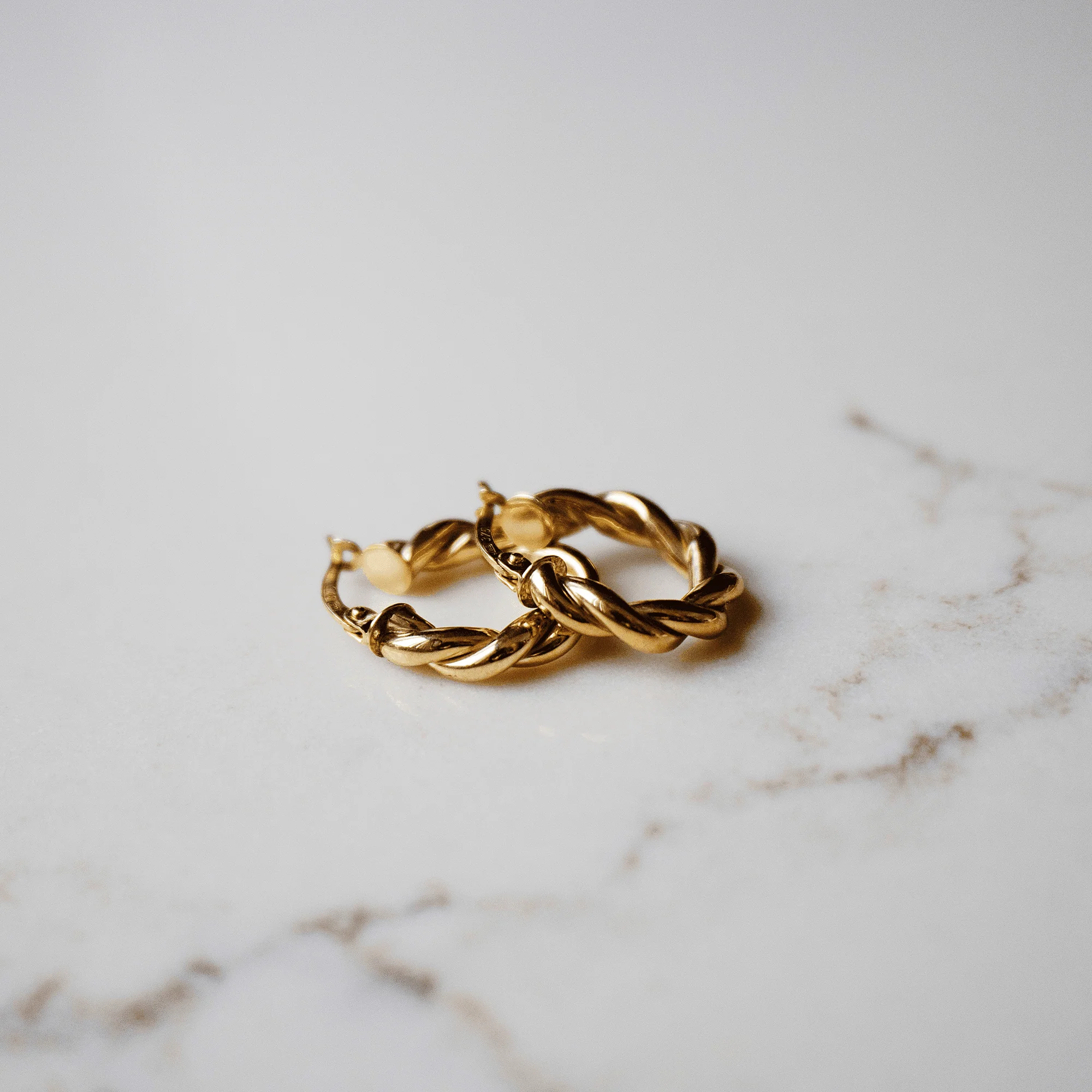 Petite Twist Huggie Earrings in 9ct Yellow Gold - Image 3