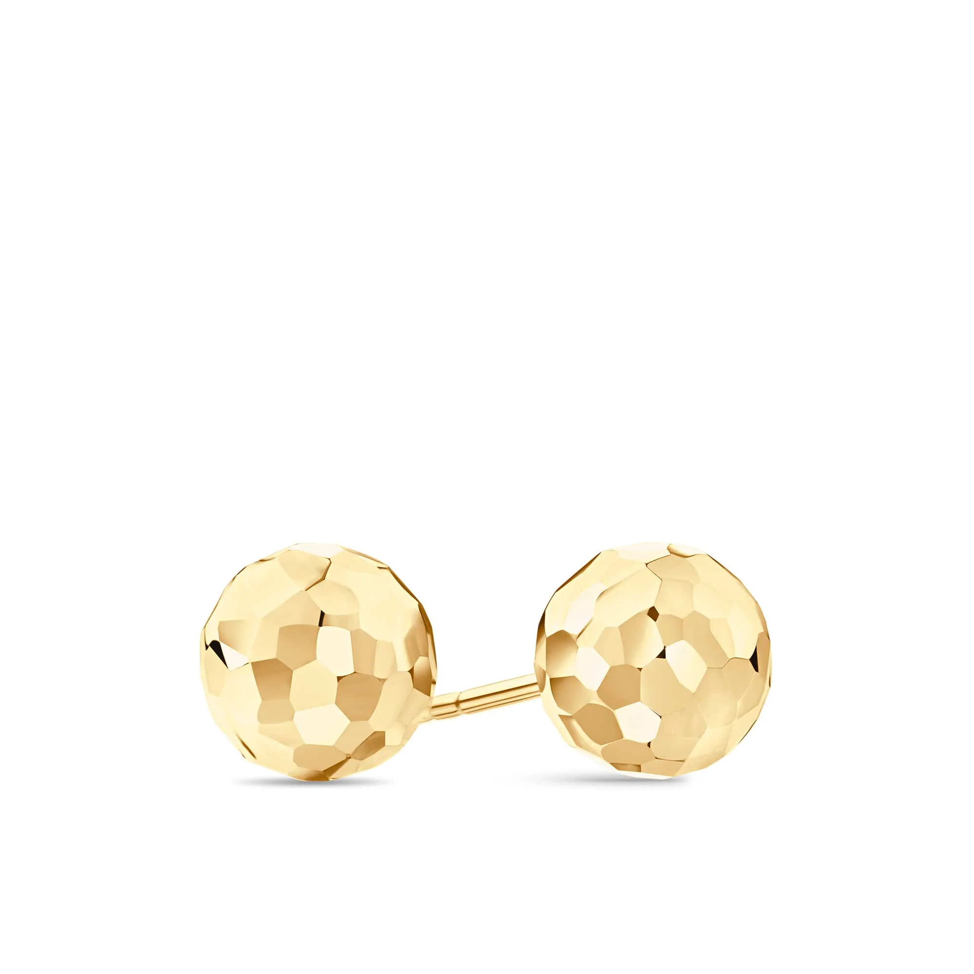 Diamond Cut Ball Studs in 9ct Yellow Gold