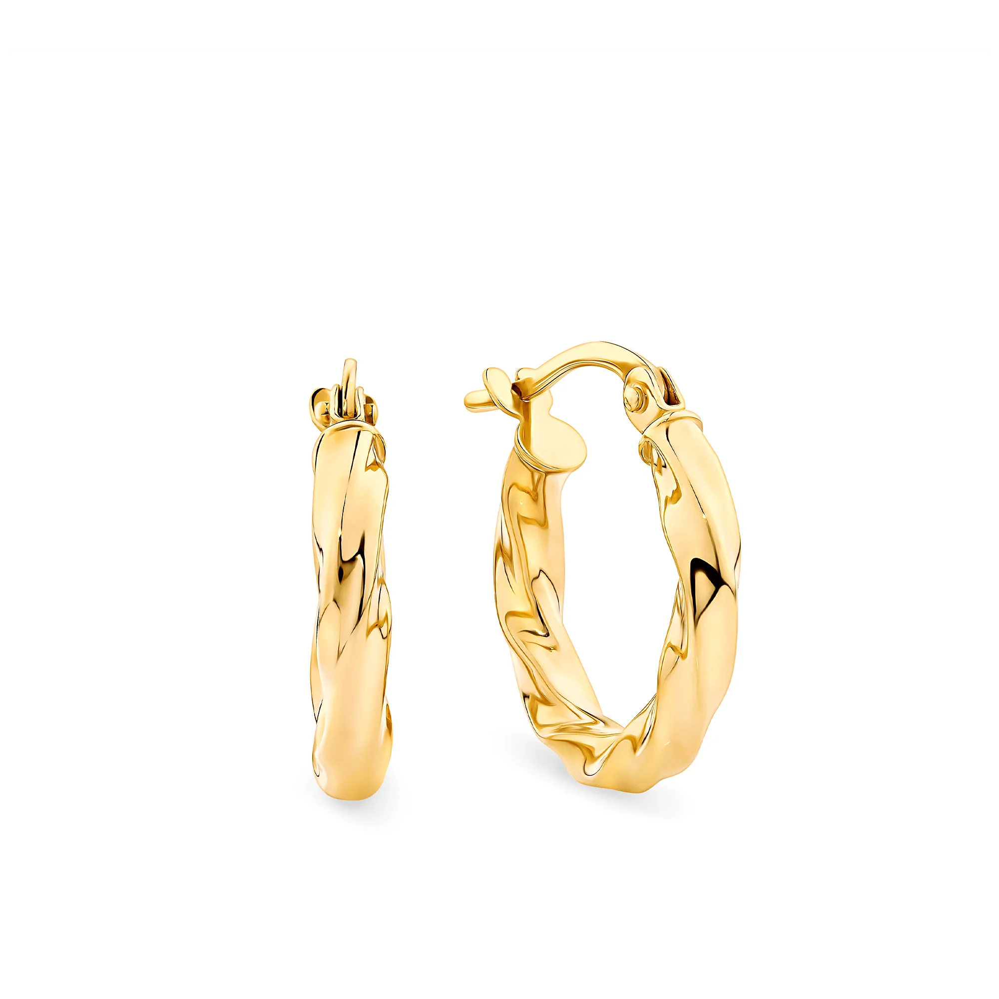 Twist Hoop Earrings in 9ct Yellow Gold