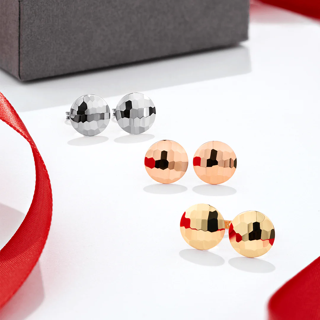 Petite 3mm Diamond Cut Studs in 9ct Rose Gold - Image 2