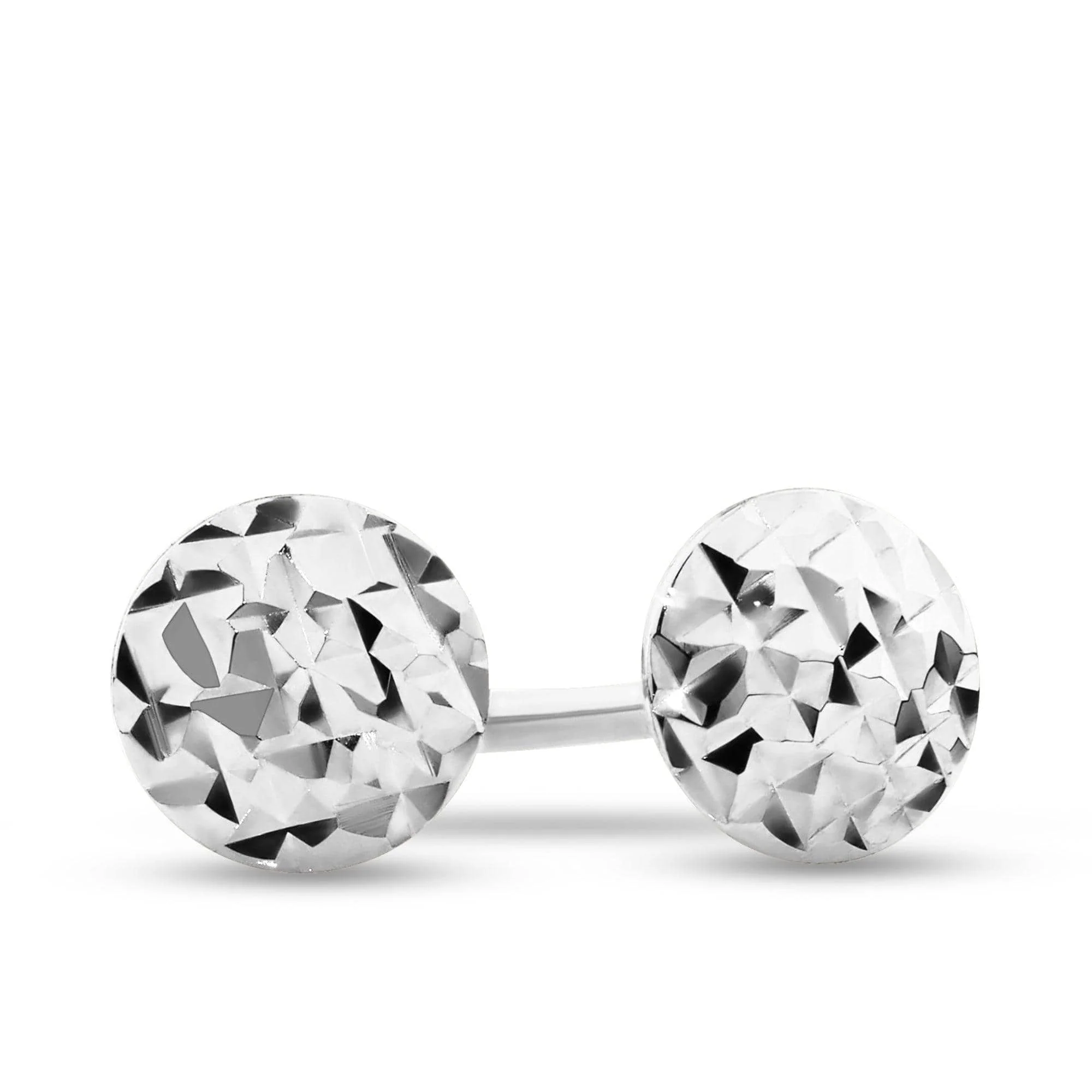 Petite 3mmDiamond Cut Studs in 9ct White Gold
