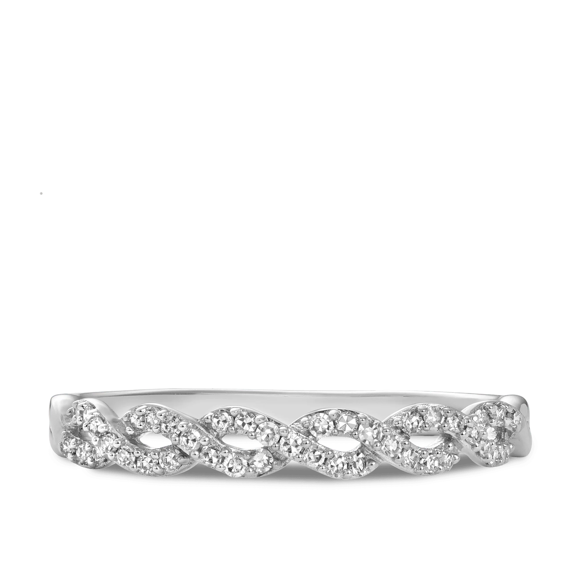 I Will® Round Brilliant Cut Diamond Twist Promise Ring in 9ct White Gold - Image 5