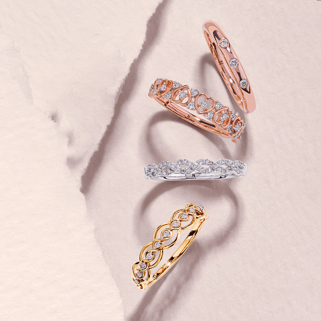 I Will® Round Brilliant Cut Diamond Twist Promise Ring in 9ct Yellow Gold - Image 3